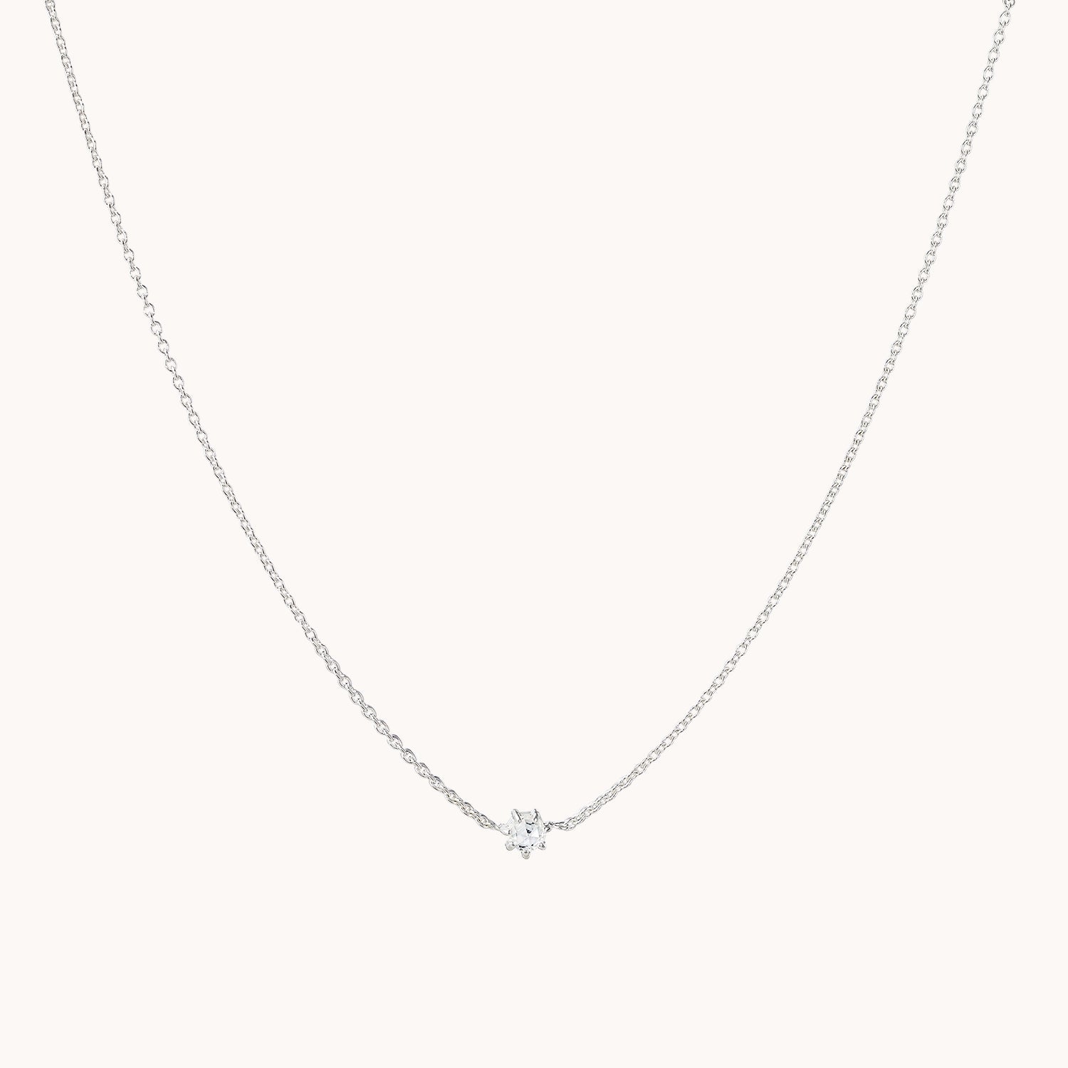 Supernova White Sapphire Necklace - Sterling Silver 925 Elegant Jewelry for Women, Gift for Her, Wedding, Anniversary & Special Occasions