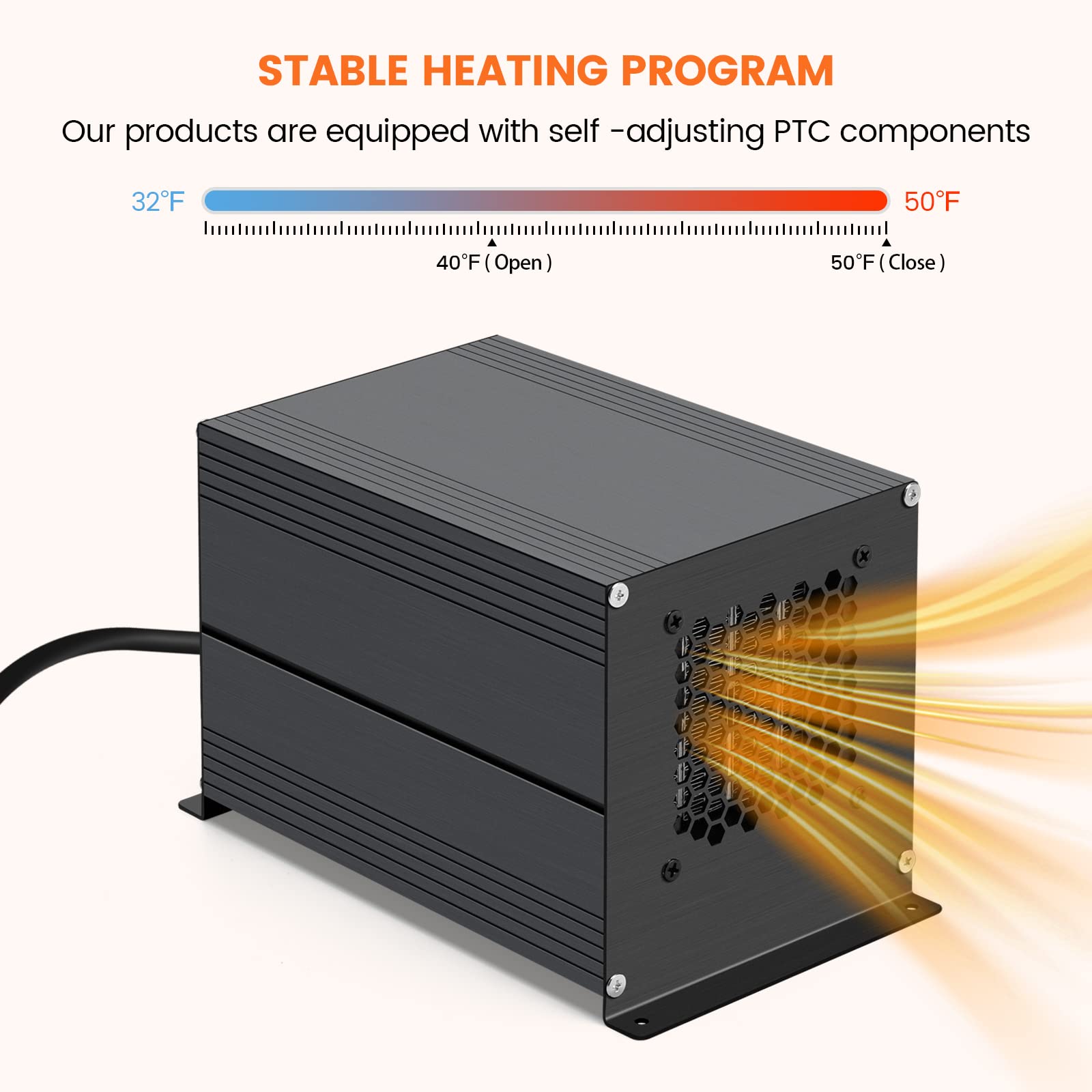 400W Boat Engine Compartment Heater with PTC Technology - Anti-Freeze Bilge Heater for Boats Up to 350 Cubic Feet | Prevent Freezing in Marine Engines & Cabin Pumps | Ideal for Winter Boating & Yacht Maintenance