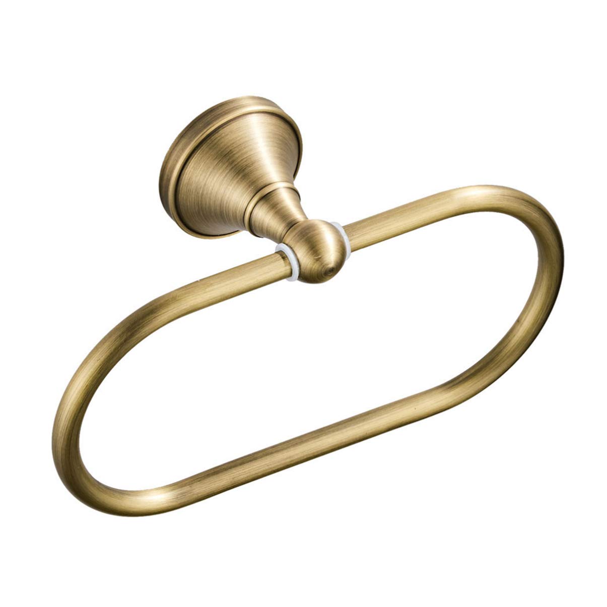 Antique Copper Suction Cup Towel Holder - Wall Mounted Oval Hand Towel Ring for Bathroom, Kitchen & Hotel - Rustproof Brass Towel Hanger with Strong Adhesive - Perfect for Small Spaces, RVs & Dorm Rooms
