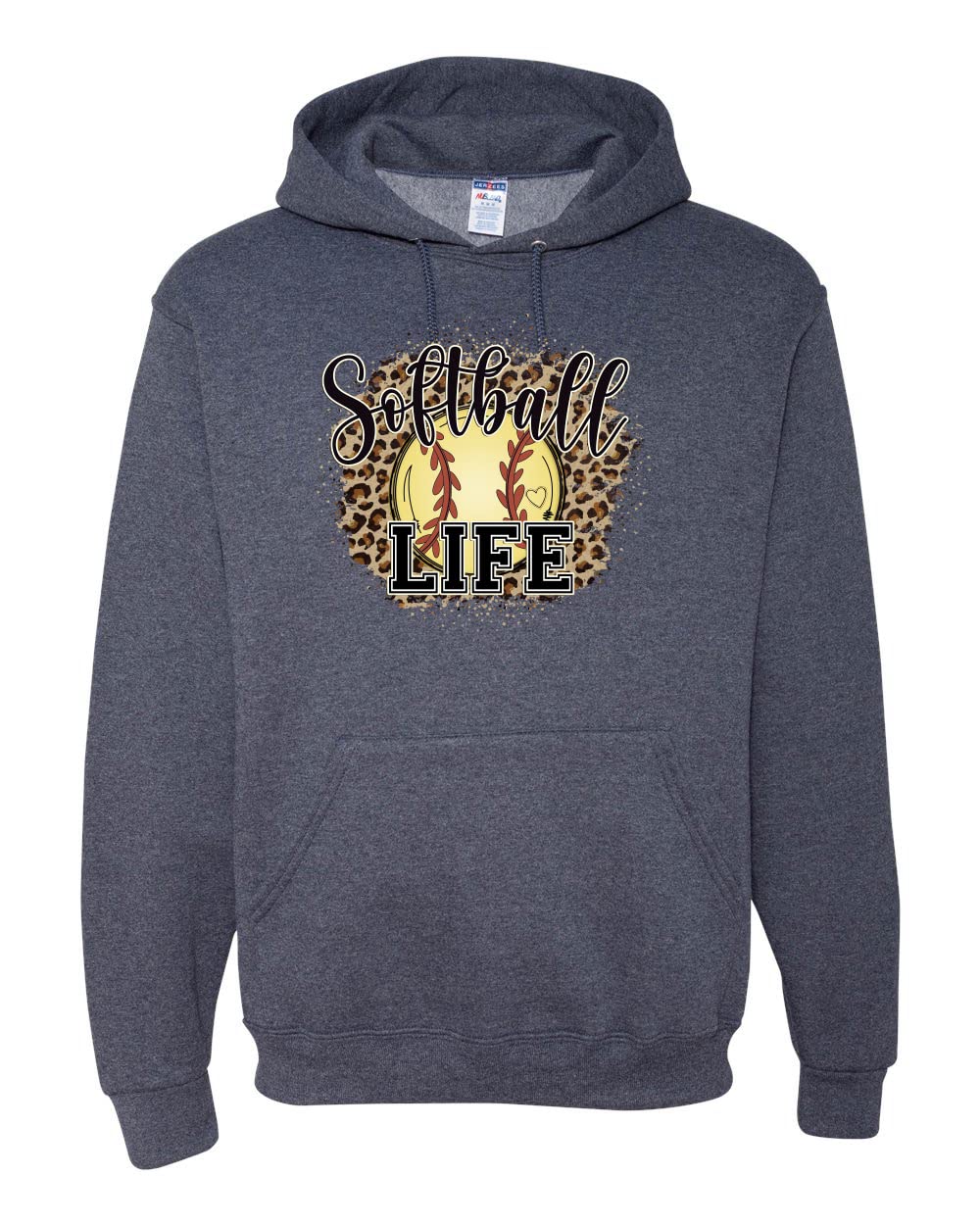 Wild Bobby Softball Life Animal Print Graphic Hoodie - Unisex Sports Sweatshirt for Girls & Boys - Perfect for Baseball Games, Team Spirit & Casual Wear