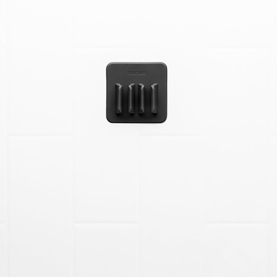 TOOLETRIES The George Toothbrush Holder - Wall Mounted Bathroom Organizer with 6 Slots, Charcoal Grey - Perfect for Small Spaces, RVs & Dorm Rooms