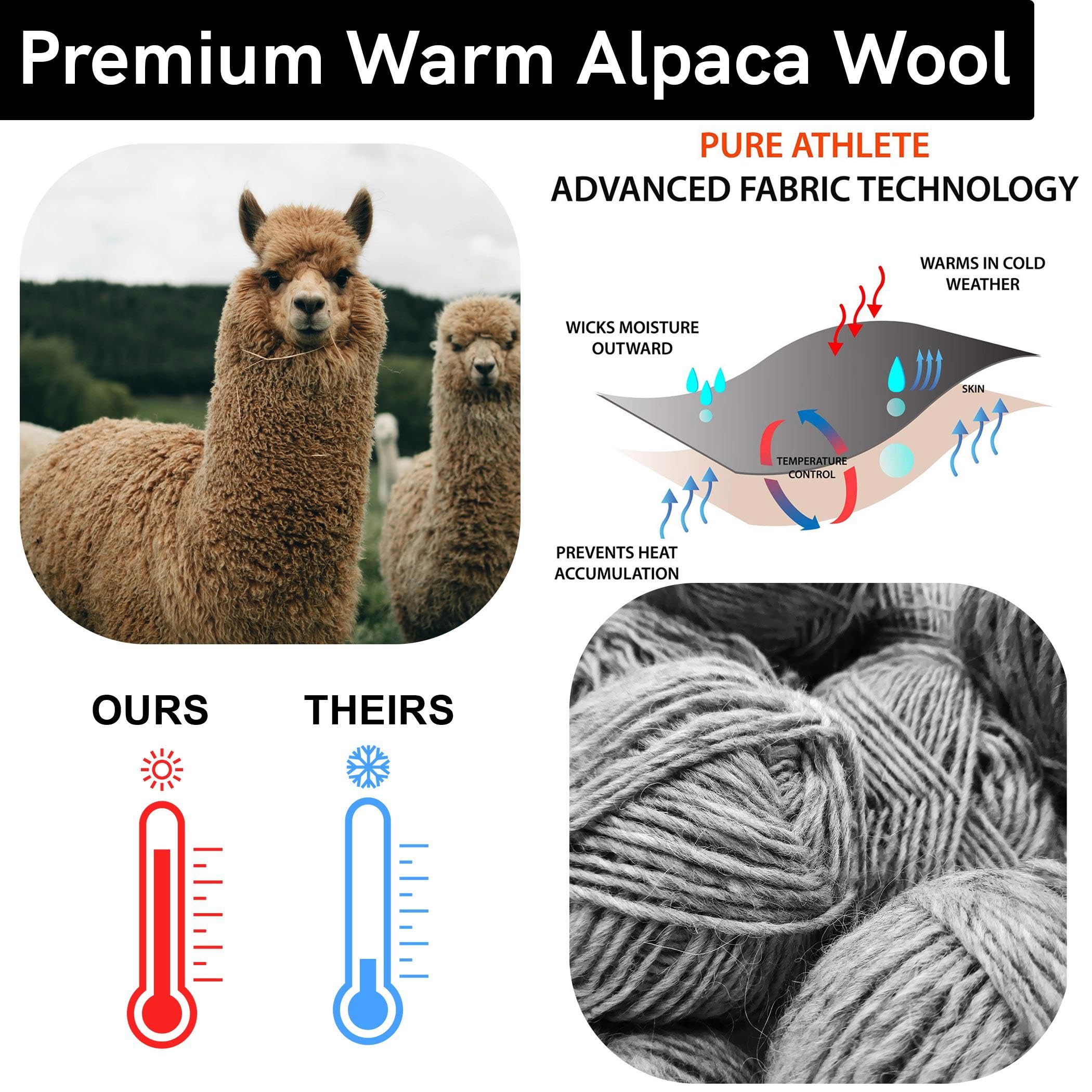 Premium Alpaca Wool Ski Socks for Men & Women - Ultra Warm Thermal Socks for Skiing, Snowboarding & Winter Sports - Perfect for Cold Weather Hiking & Outdoor Activities