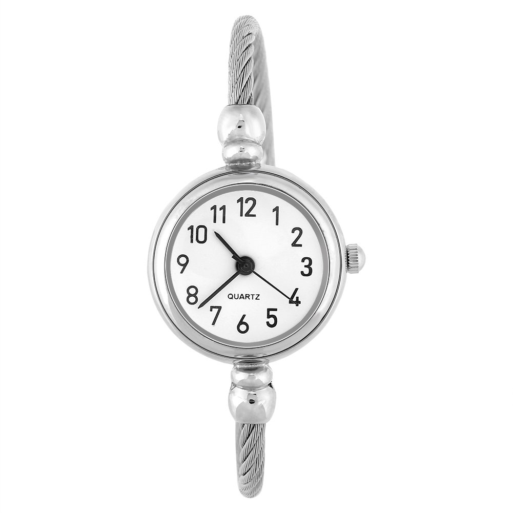 Elegant Women's Bracelet Watch - Analog Round Quartz Alloy Strap with Vintage Roman/Arabic Numeral Dial (White) | Perfect for Office, Date Night & Formal Occasions