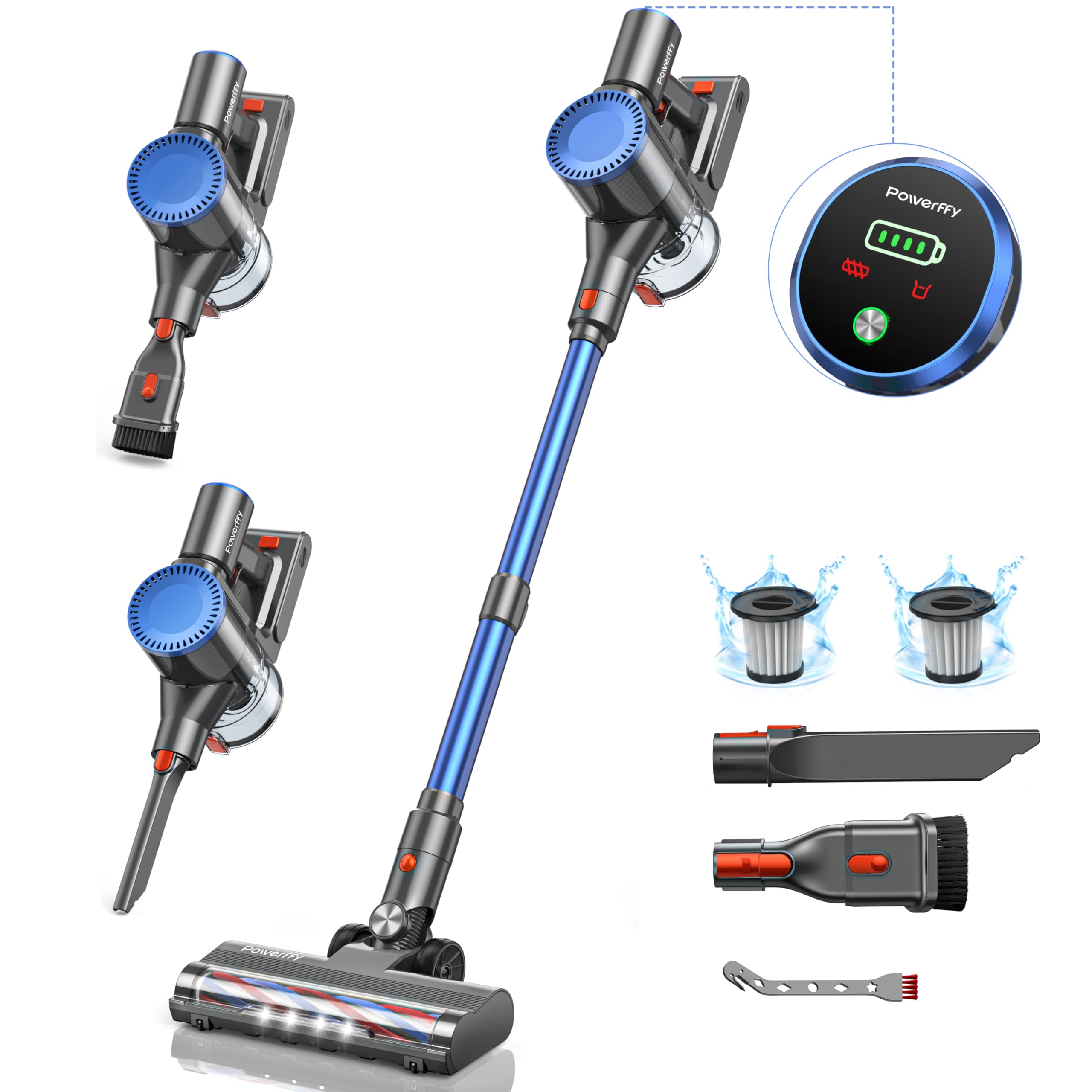 400W Cordless Vacuum Cleaner - 30Kpa Powerful Suction for Hard Floors & Carpets | Pet Hair Cleaning | Home & Car Use (N10)