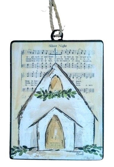 6-Piece Double Sided Christmas Music Sheet Ornaments - Religious Holiday Tree Decorations for Church, Home & Office (Perfect for Xmas Tree, Gift Wrapping & Holiday Party Decor)