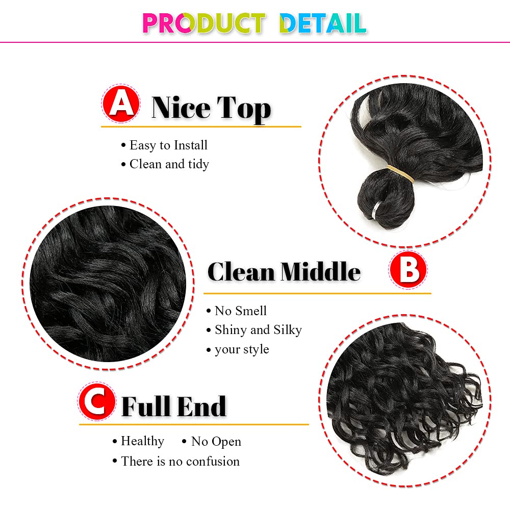 18 Inch Ocean Wave Crochet Hair - Hawaii Curl Goddess Locs Boho Braid Hair Extensions for Black Women (1B, 18 Inch) | Perfect for Protective Styles, Summer Vacations & Boho Chic Looks