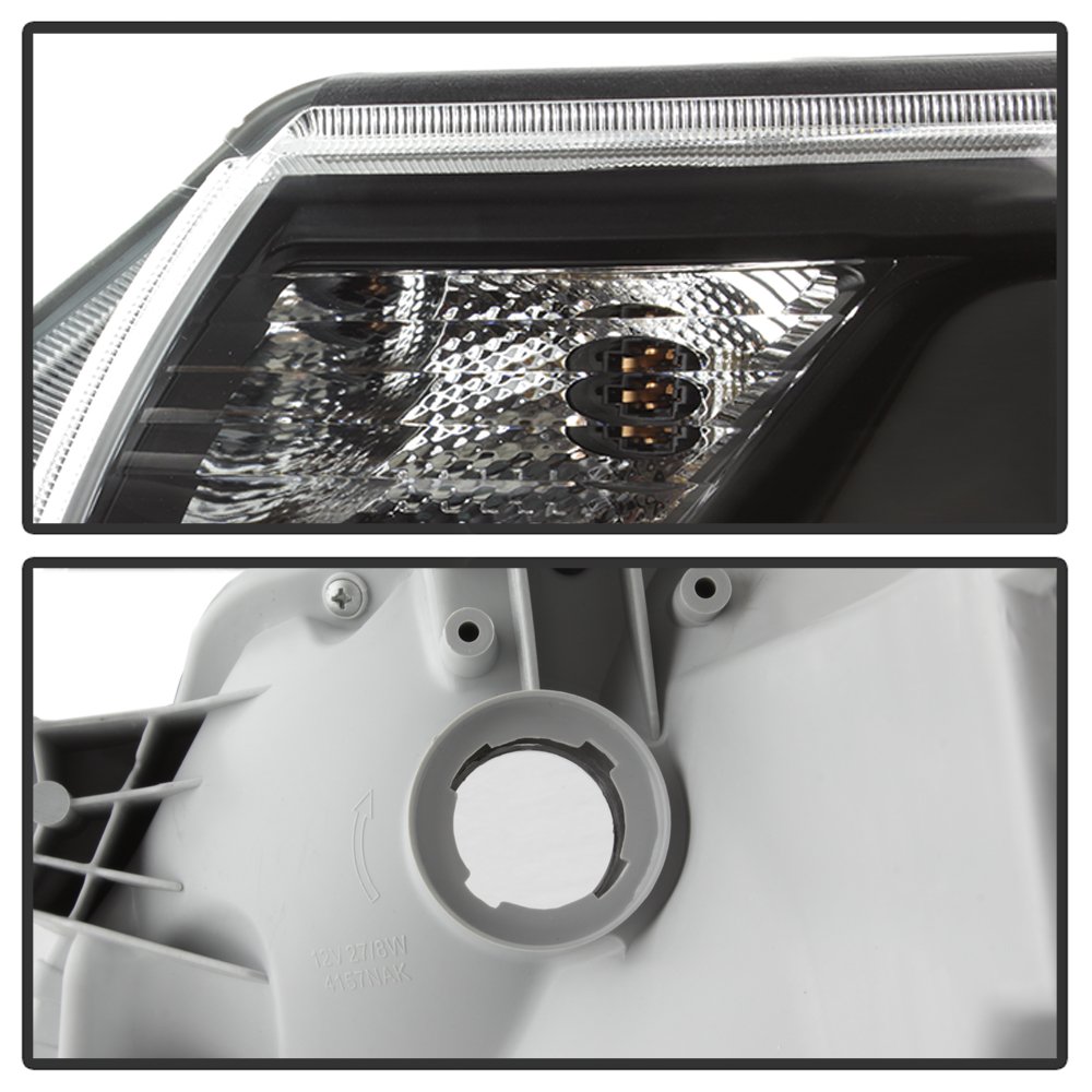 Bright LED Light Tube DRL Headlights for Toyota Tacoma 2012-2015 - Black/Clear Lens - Upgrade Your Truck's Style & Visibility for Daytime & Night Driving