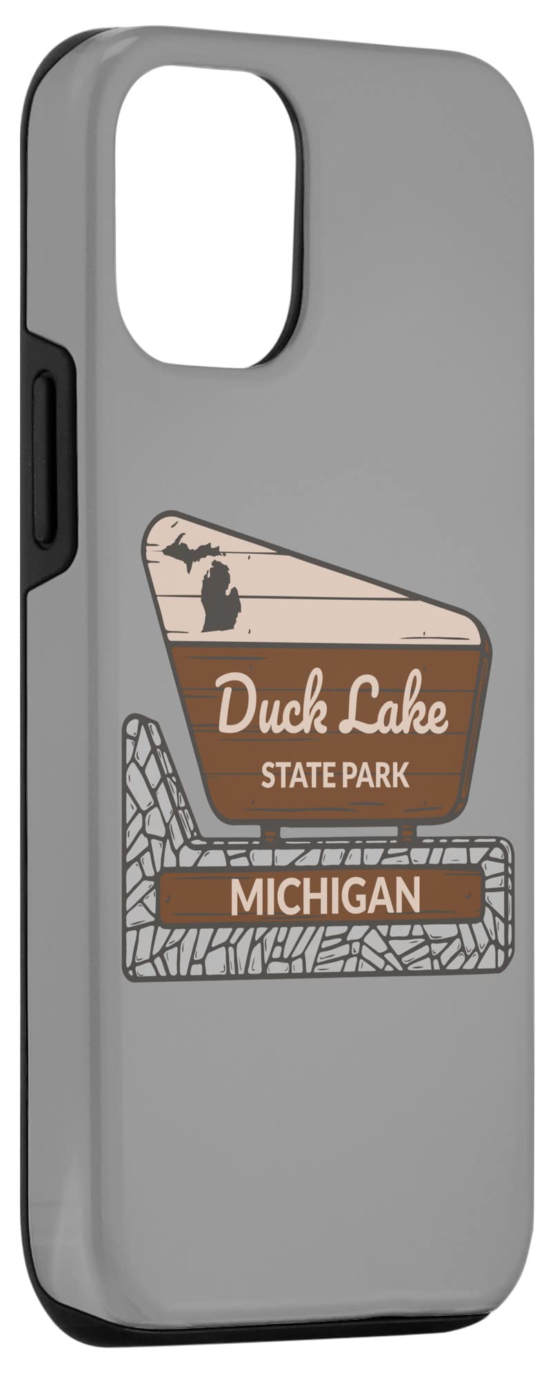 iPhone 12/12 Pro Case with Duck Lake State Park Michigan MI Welcome Sign - Perfect for Vacation & Travel, Outdoor Adventures, and Michigan Pride