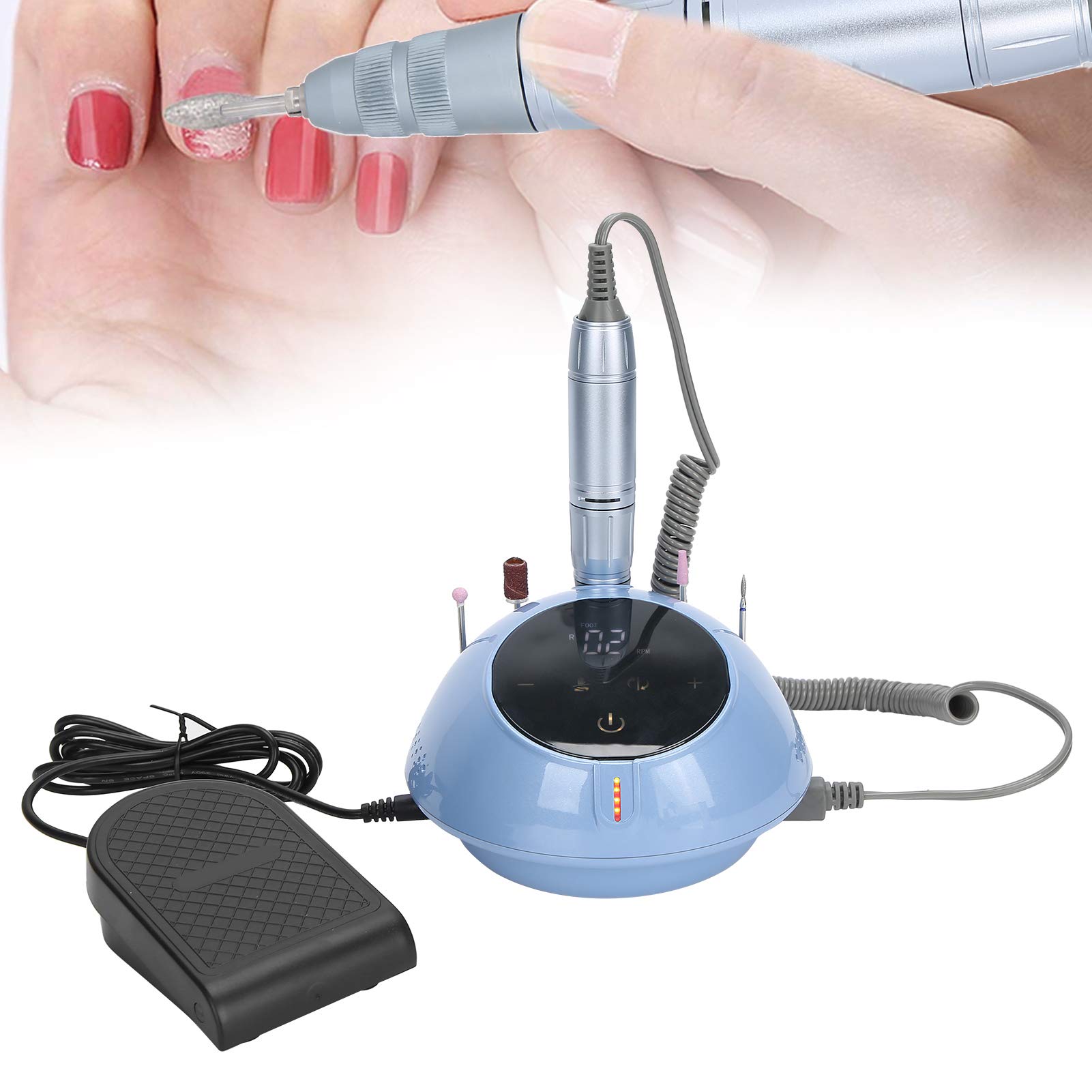 Professional Electric Nail Drill Machine Kit - Adjustable 0-30000 RPM with LCD Digital Display & Breathing Light Design - Perfect for Manicurists, Nail Technicians & Salon Use - At-Home Nail Care & Professional Nail Art Application