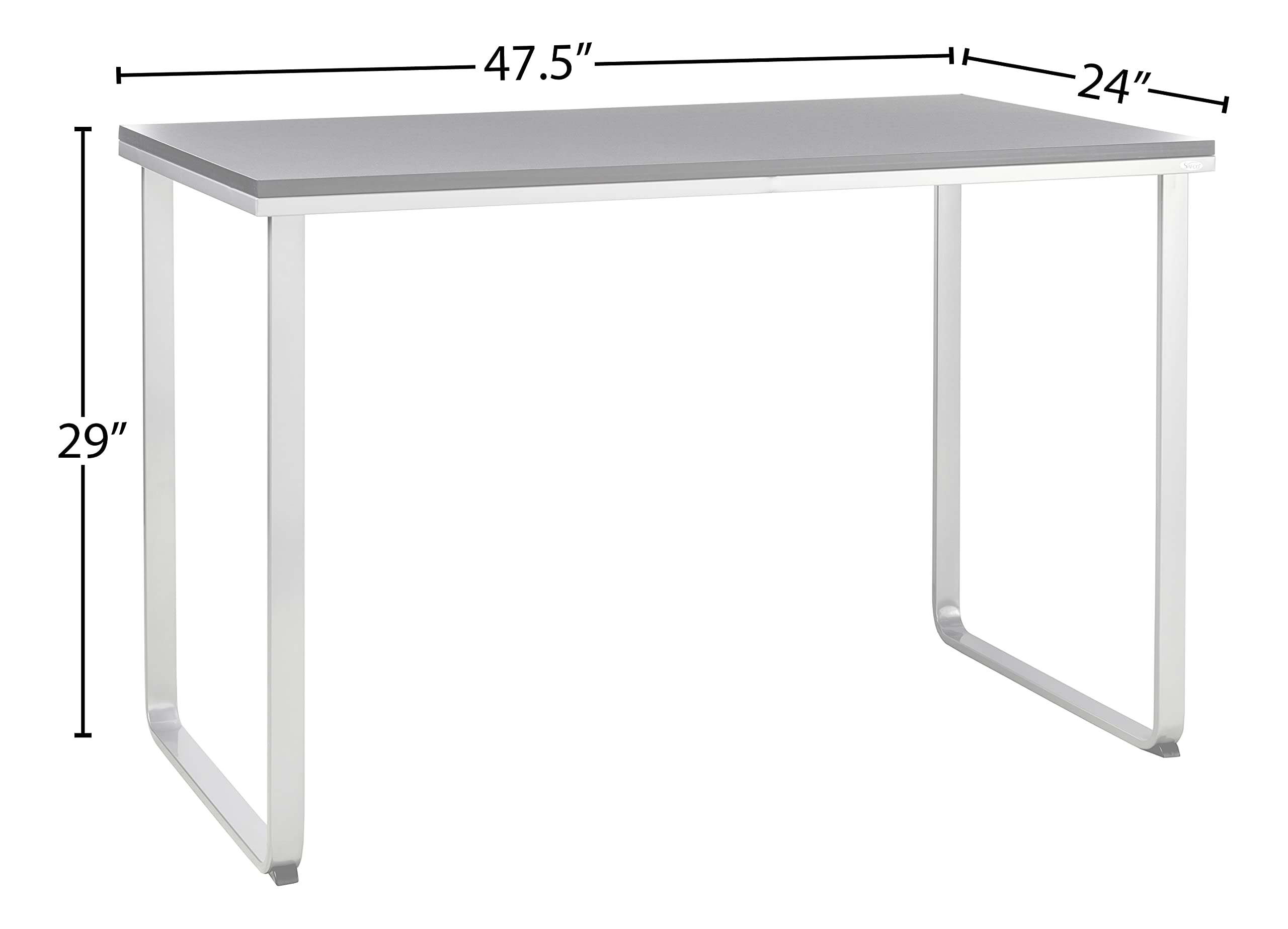 Safco Products 1943BLSL Black and Silver Home Office Computer Desk - Perfect for Remote Work, Study & Small Spaces