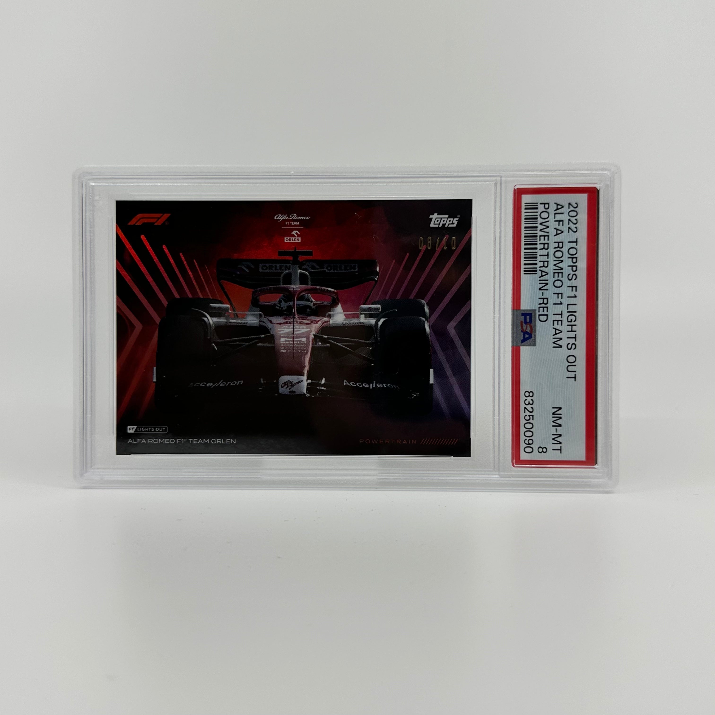 PSA 8 2008 Alfa Romeo F1 Team Powertrain Red Racing Memorabilia - Perfect for F1 Collectors & Motorsport Fans Display