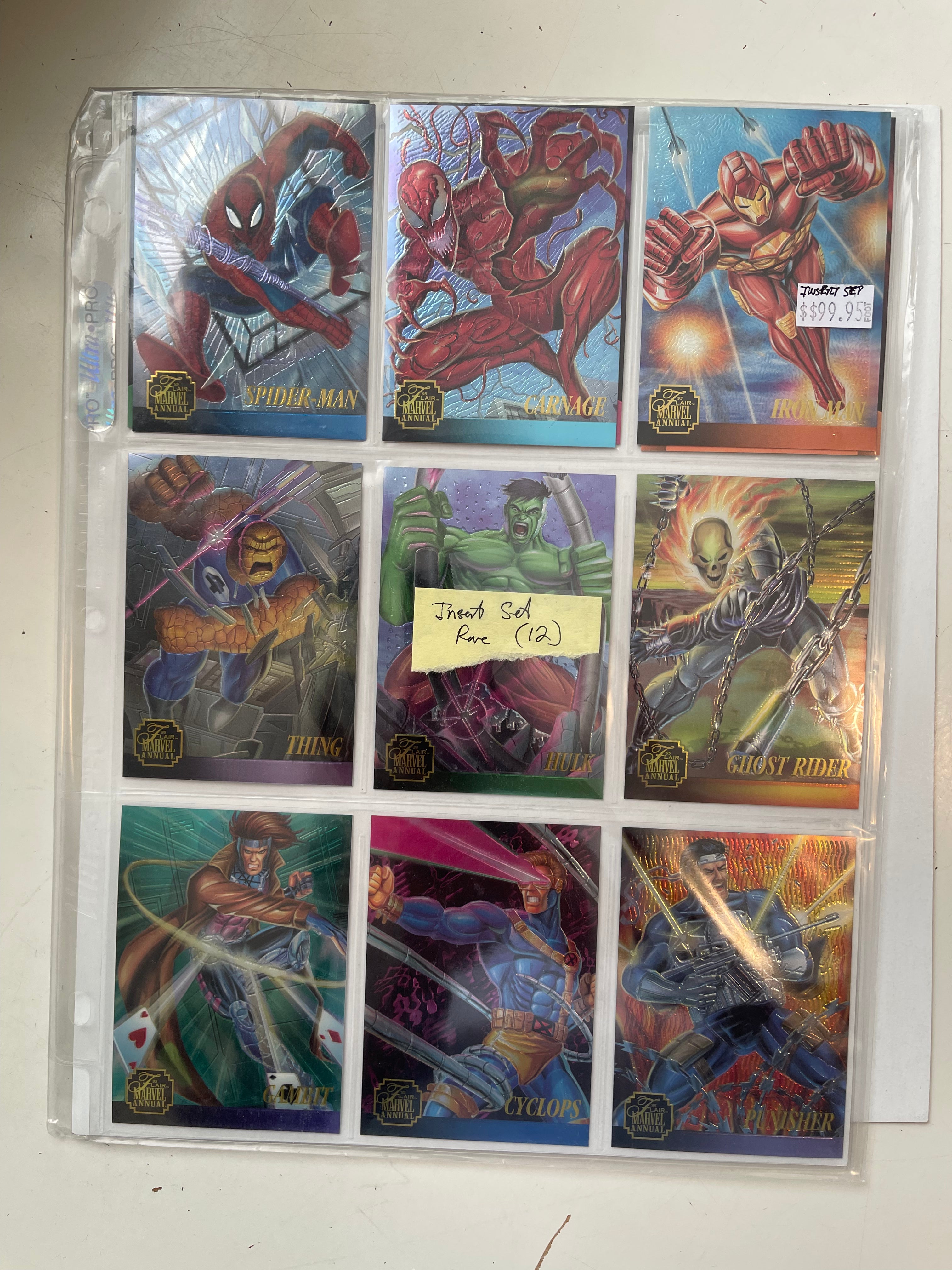 Marvel Annual 1995 Rare 12 Foil Insert Cards Set - Collectible Trading Cards for Marvel Fans & Comic Enthusiasts | Perfect for Display, Trading, and Investment