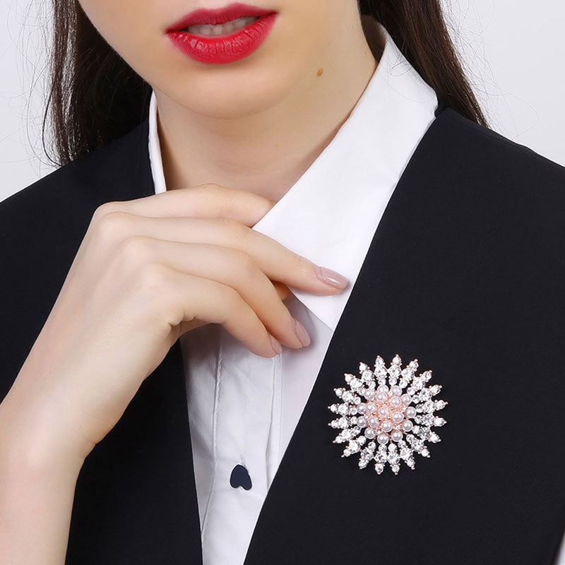 Elegant Artificial Crystal Imitation Pearl Rhinestone Wedding Brooch - Perfect for Bridal Accessories, Prom Dresses & Formal Occasions