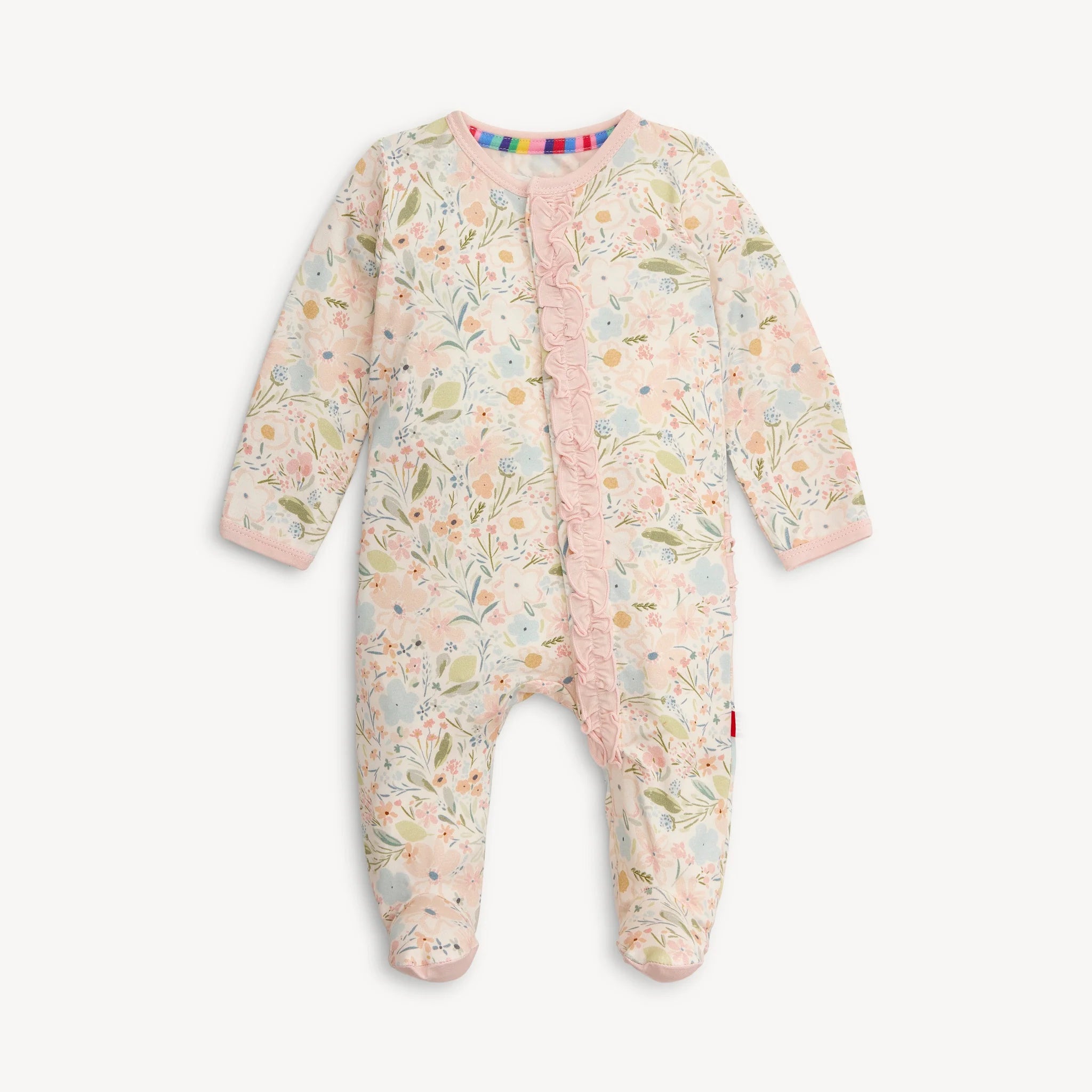 Charlotte Modal Magnetic Footie With Ruffle - Soft Baby Socks for Newborns & Infants - Perfect for Playtime, Outfits & Photo Shoots