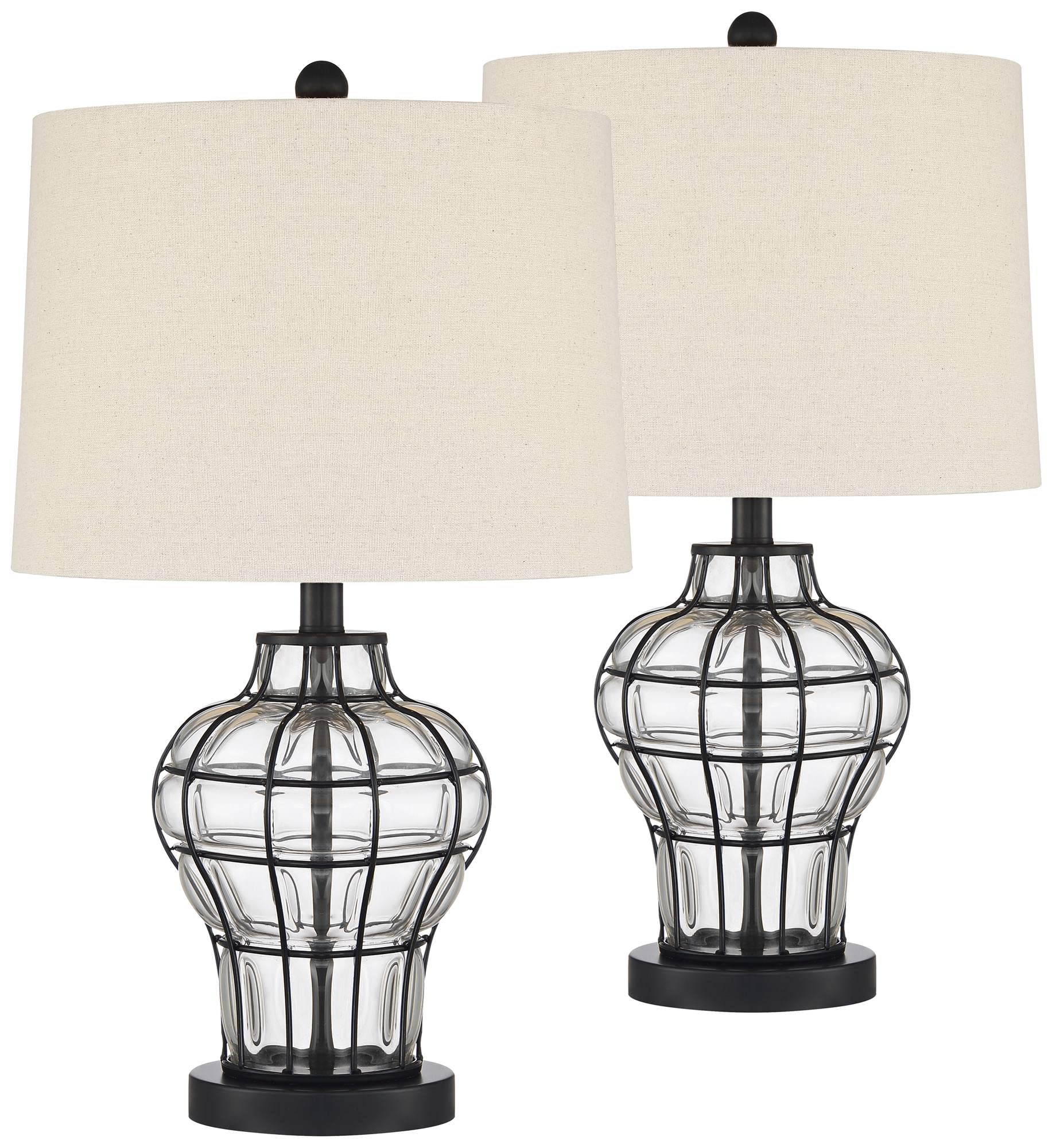 360 Lighting Hudson Rustic Accent Table Lamps Set of 2 - 23