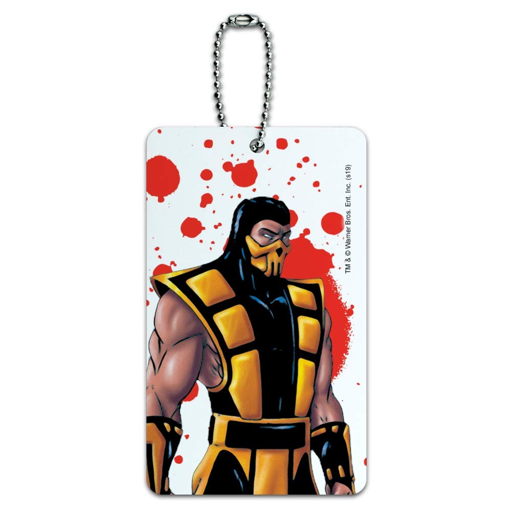 Mortal Kombat Klassic Scorpion Character Luggage Tag - Durable Suitcase ID Tag for Carry-On Bags - Perfect for Gamers & Travel Fans - Travel Accessories for Conventions & Vacations