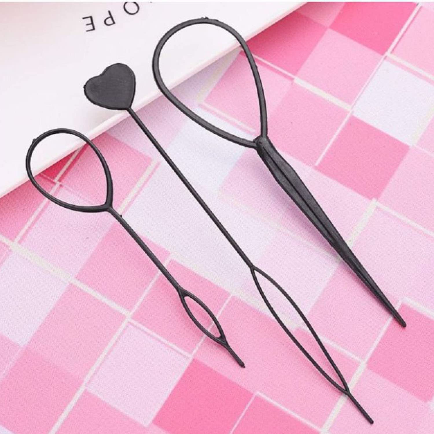 ASG 6-Piece Hair Braiding Tool Kit for Ponytails & French Braids – DIY Hair Styling Accessories with Hair Loops & Tail Tools – Perfect for Salon, Home Use & Travel Styling