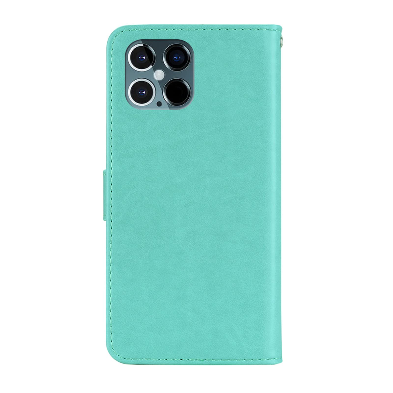 Sparkly Bling Diamond PU Leather Wallet Phone Case with Wrist Strap for iPhone 13 Pro Max (6.1