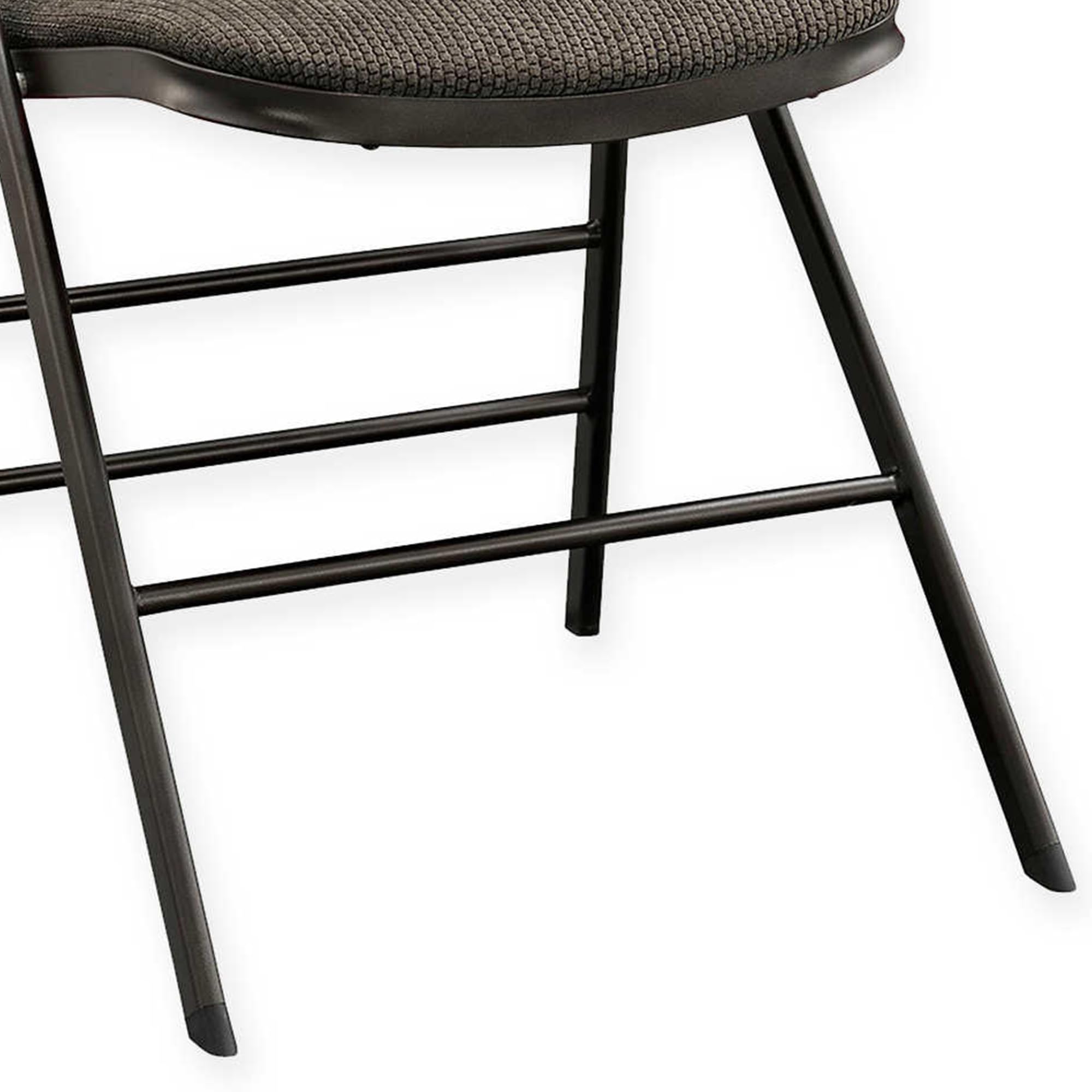 MECO Sudden Comfort Destiny 3 Slat Back Padded Folding Chair with Contoured Backrest & Steel Frame - Indoor Outdoor Event Chairs, Patio, Camping, Picnic, Beach, Backyard (Set of 4, Cinnabar Red)