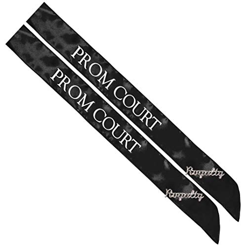 Black/White Court Sashes/Silver Royalty Pins