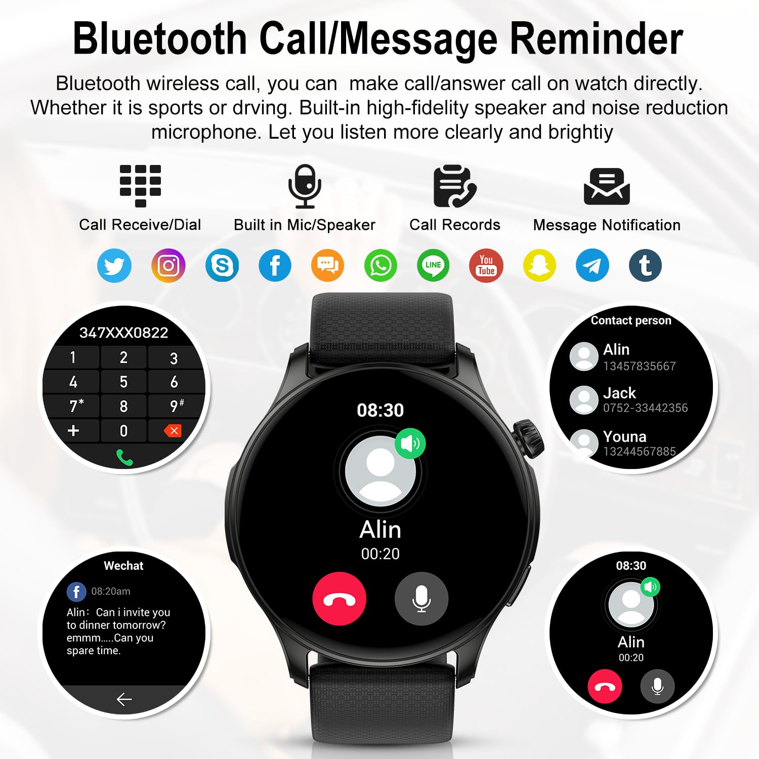Smart Watch for Men & Women - Waterproof Fitness Tracker with Heart Rate Monitor, Step Counter, Call Function - Compatible with iPhone, Android & Samsung Phones - Perfect for Running, Workouts & Daily Use