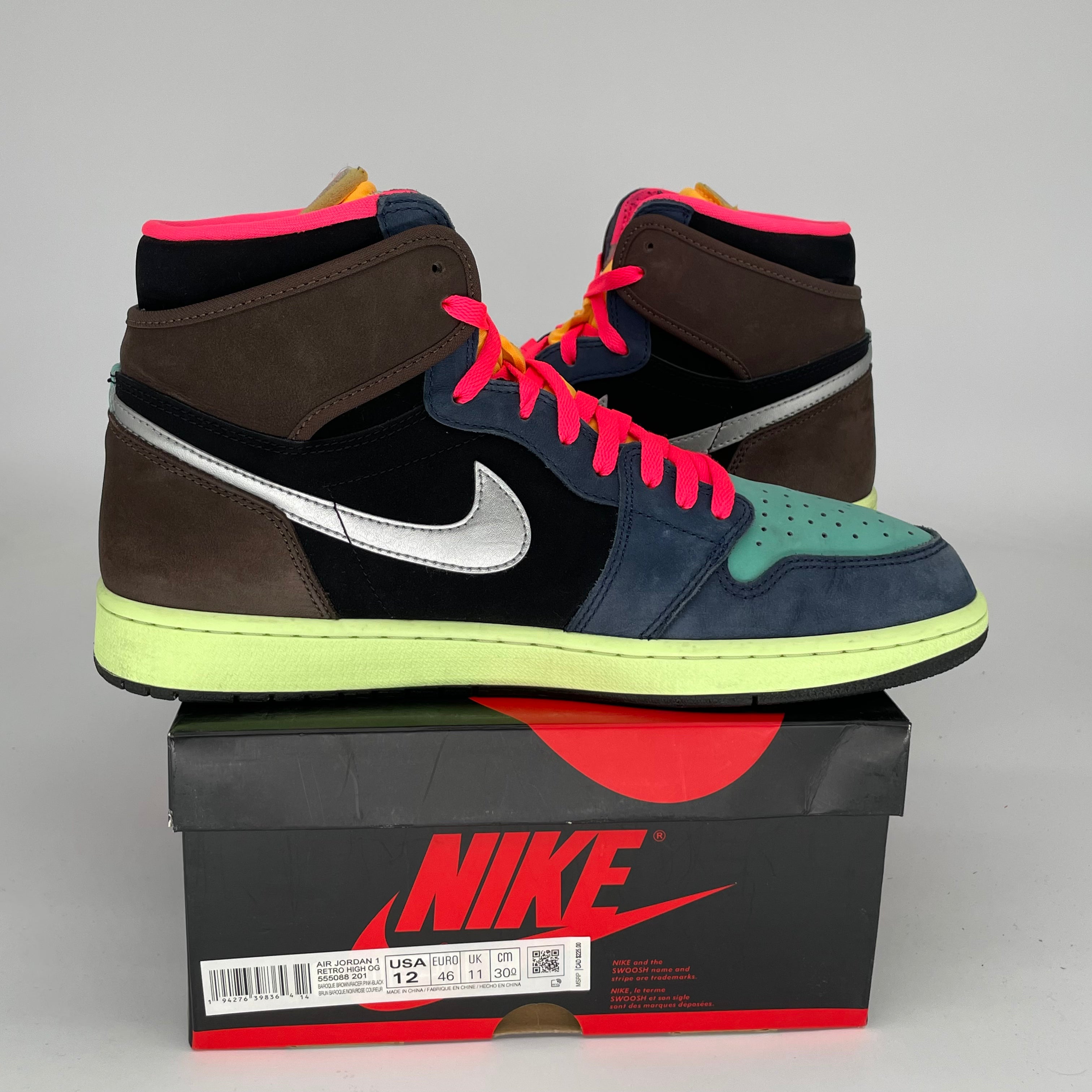 AIR JORDAN 1 BIO HACK Men's Basketball Shoes Size 12 - Retro High OG Style 555088-201 | Perfect for Streetwear Fashion & Sneaker Collectors