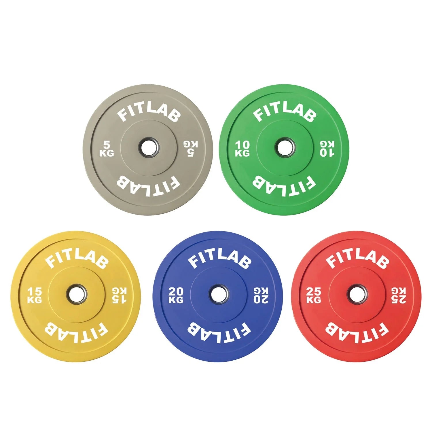 FITLAB Premium Colored Bumper Plates - Olympic Weightlifting Plates for CrossFit, Home Gym & Strength Training - Durable Rubber Plates for Drop Protection & Noise Reduction
