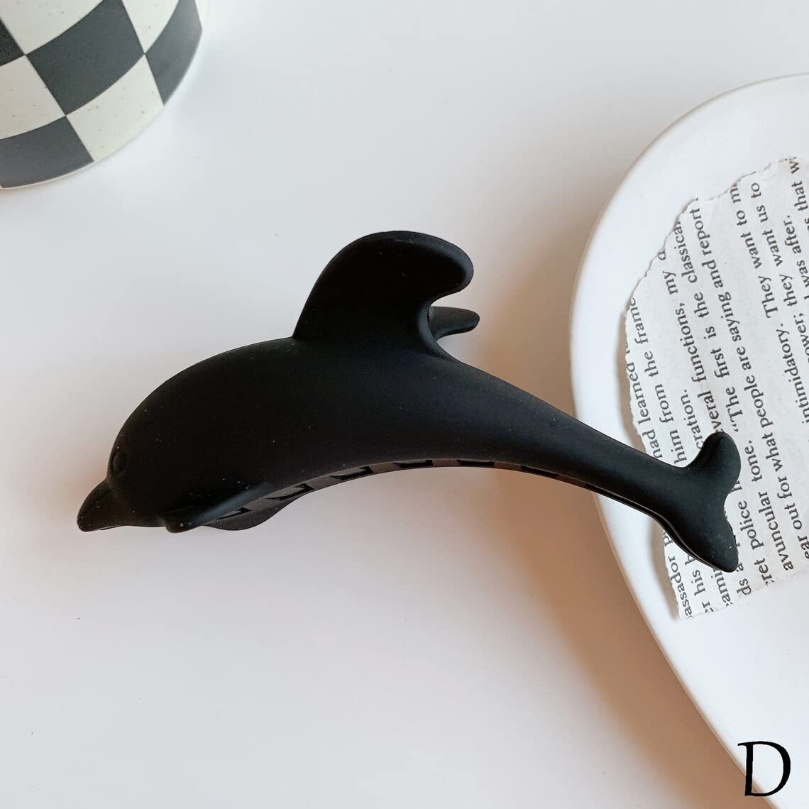 2 Pcs Matte Acrylic Dolphin Hair Claw Clips - Korean Style Cute Hair Accessories for Women & Girls, Non-Slip Hairpins for Ponytail, Bun & Updo Hairstyles - Perfect for School, Work & Daily Use
