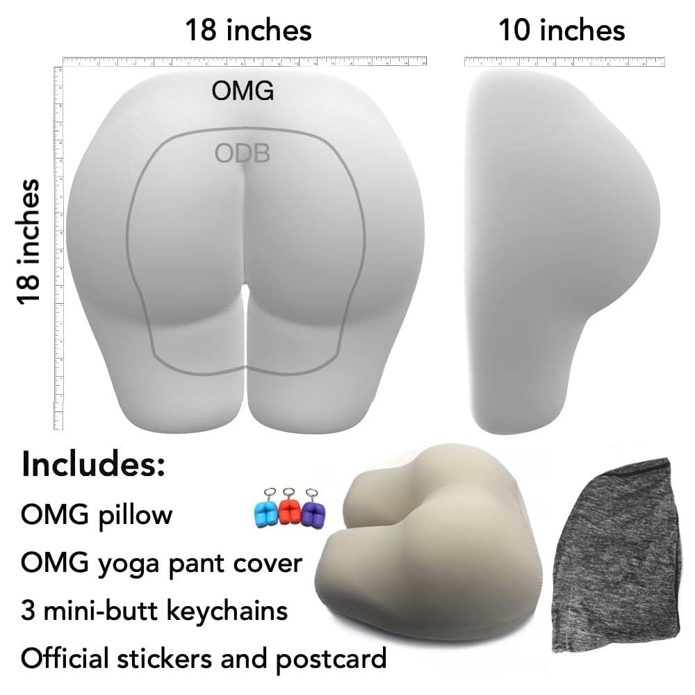 **Ergonomic Butt-Shaped Pillow for Back & Hip Support – Soft, Natural, Stress-Relieving Cushion with Yoga Pant Cover – Perfect for Side Sleepers, Office Chairs & Meditation**
