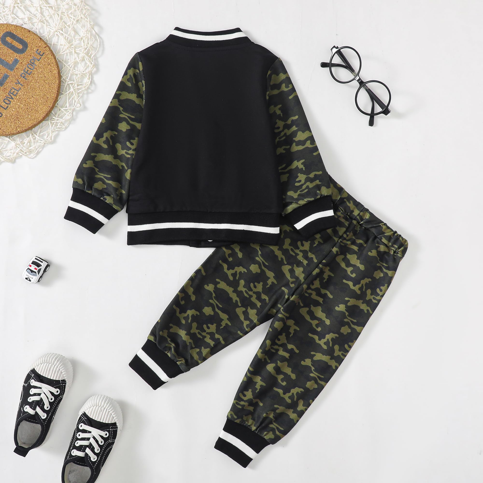 Baby Boy Outfits - Toddler Boys' Bomber Varsity Jacket & Sweatpants Set for Fall & Winter | Cute Casual Wear for Playdates & Family Outings
