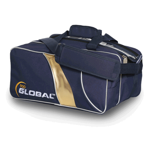 900 Global 2 Ball Deluxe Tote Blue/Gold Bowling Bag - Premium Bowling Accessory for League Players & Tournaments - Perfect for Carrying Bowling Balls, Shoes & Accessories