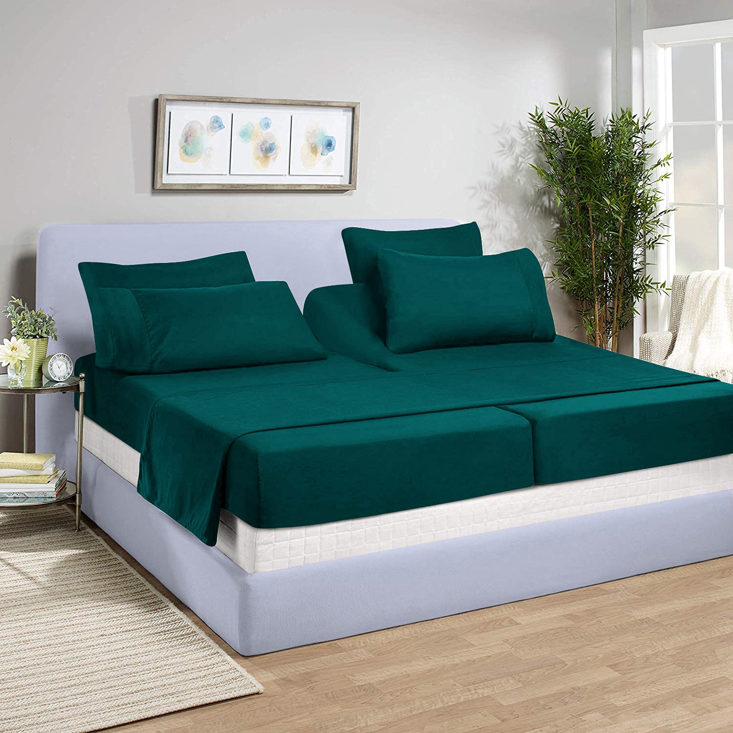 Luxury 5-Piece Adjustable King Bed Sheet Set - 100% Egyptian Cotton, 800 Thread Count, 15