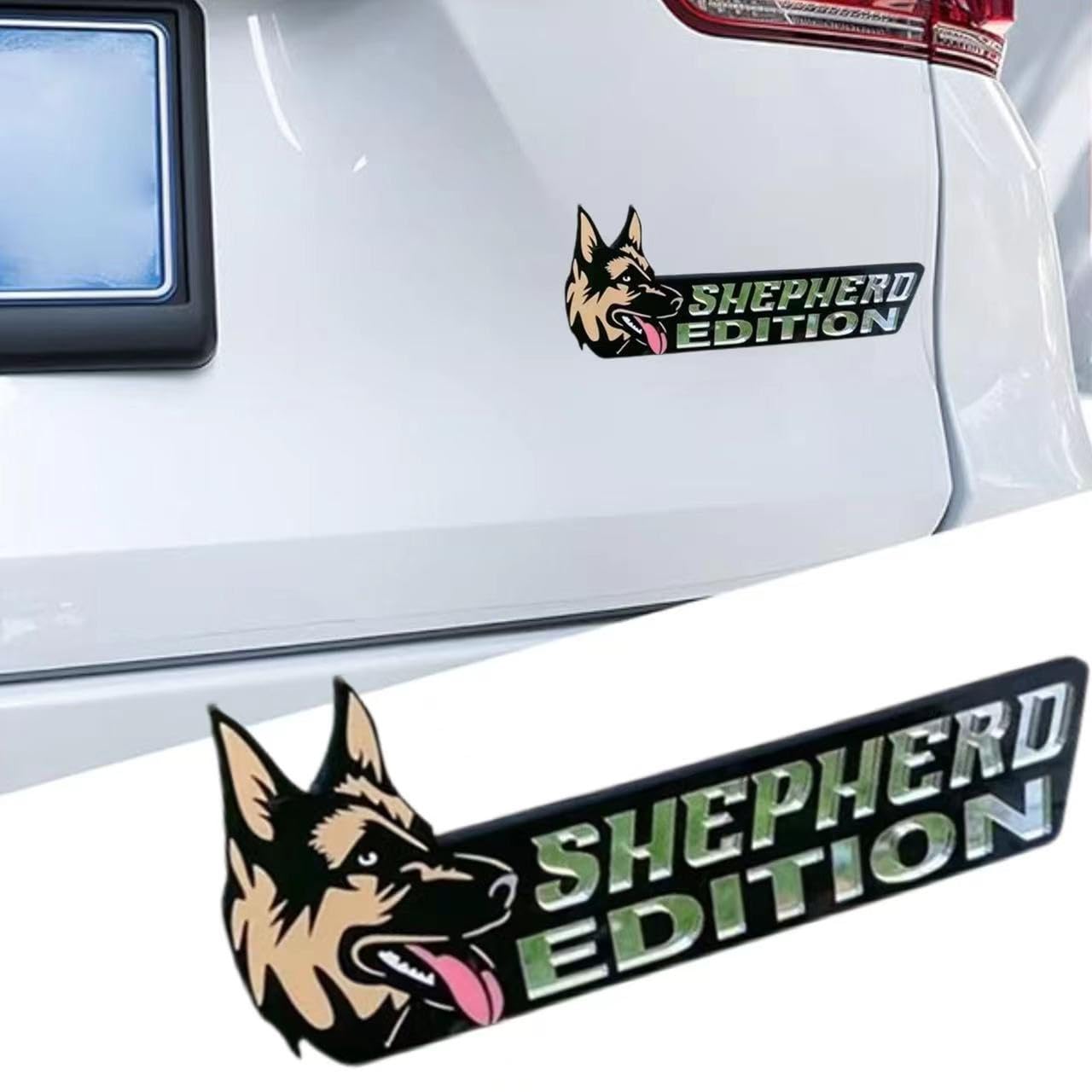 3D German Shepherd Dog Car Badge - Laser Cut Metal Emblem for Cars, Trucks, RVs & Boats - Funny Pet Lover Auto Decoration Sticker for Exterior Vehicle Customization (Perfect for Dog Owners & Animal Enthusiasts)