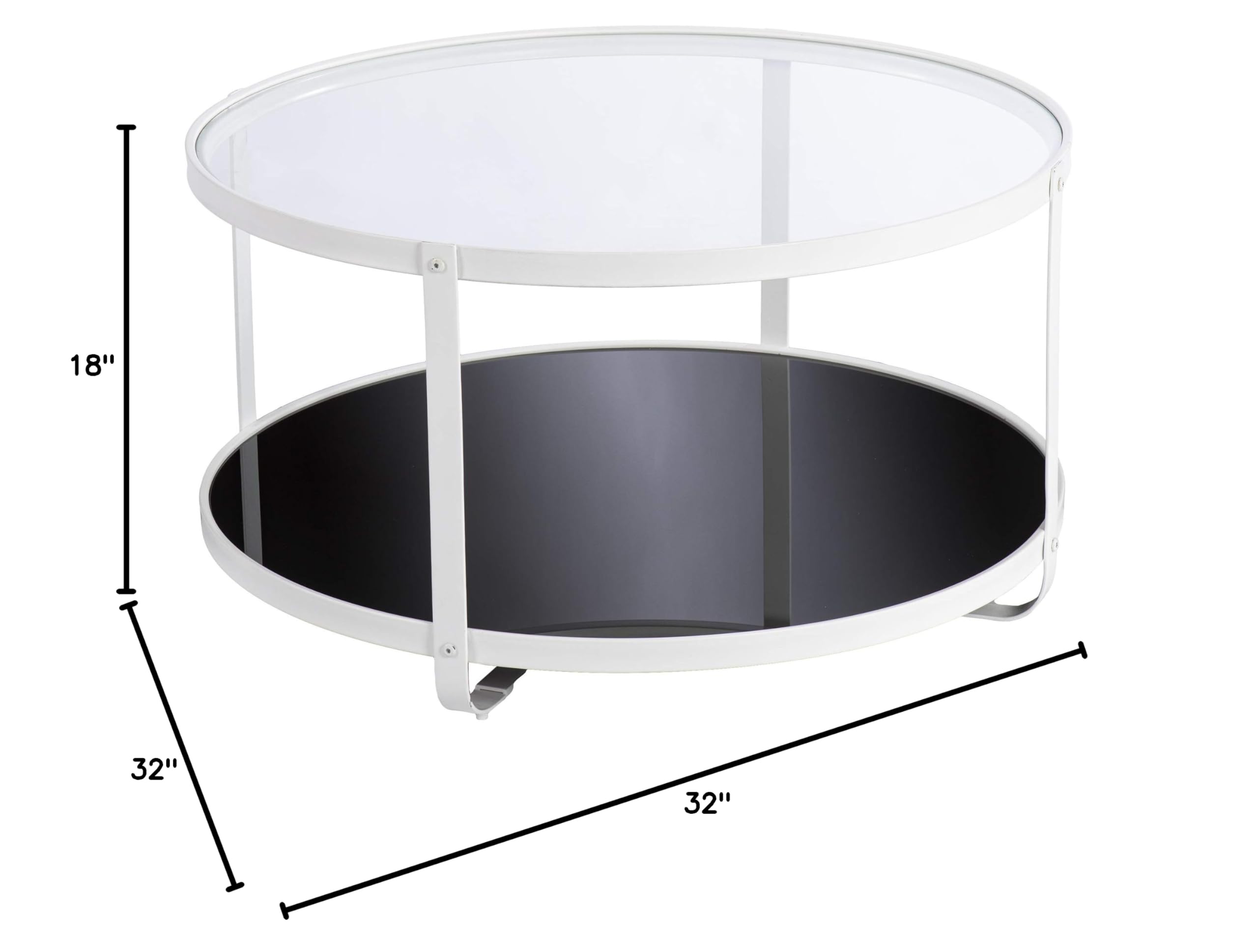 SEI Furniture Vimmerly Modern Coffee Table - Black & White Finish - Perfect for Living Room, Office, or Lounge Decor