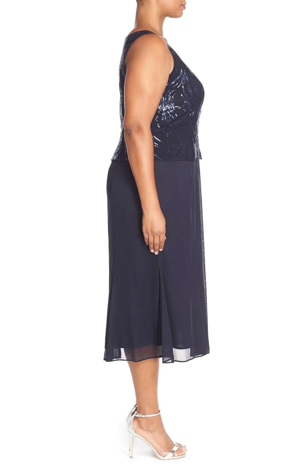 Alex Evenings Women's Plus Size Tea-Length Mother of The Bride Jacket Dress for Weddings, Formal Events & Special Occasions - Elegant Wedding Guest Outfit for Receptions, Ceremonies & Evening Parties