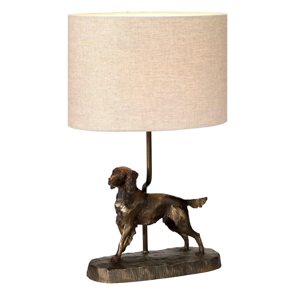 Box Rufus 1 Light Bronze Table Lamp with Natural Oval Shade - Elegant Home Office & Bedroom Lighting Decor