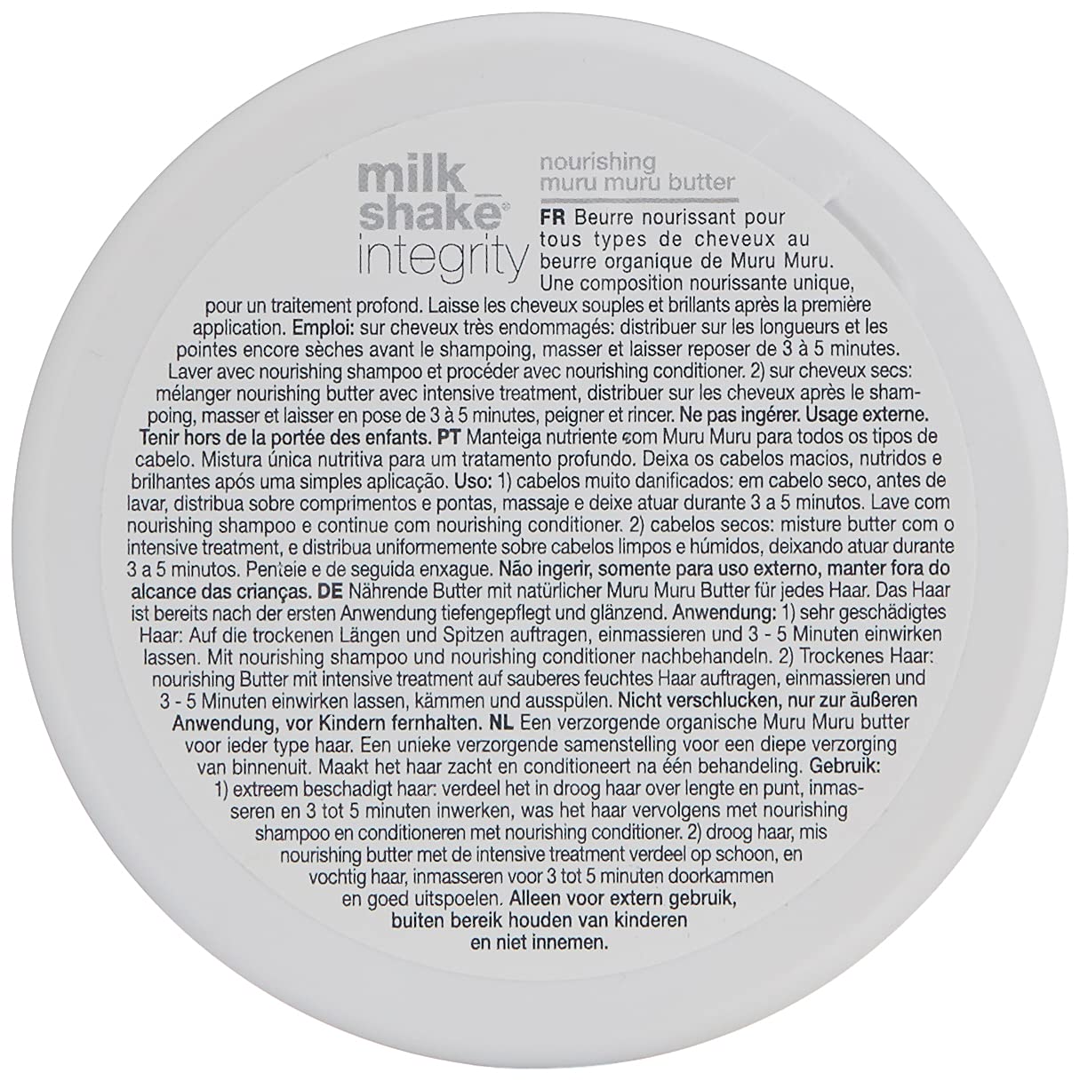 Milk Shake Integrity Nourishing Muru Muru Butter 6.8 oz - Deep Conditioning Hair Treatment for Dry, Damaged & Curly Hair - Perfect for Salon & At-Home Hair Care