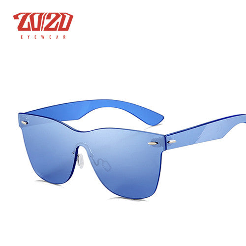 20/20 Unisex Oval Rimless Alloy Polarized Sunglasses PC1601 - UV Protection for Driving, Fishing & Outdoor Activities