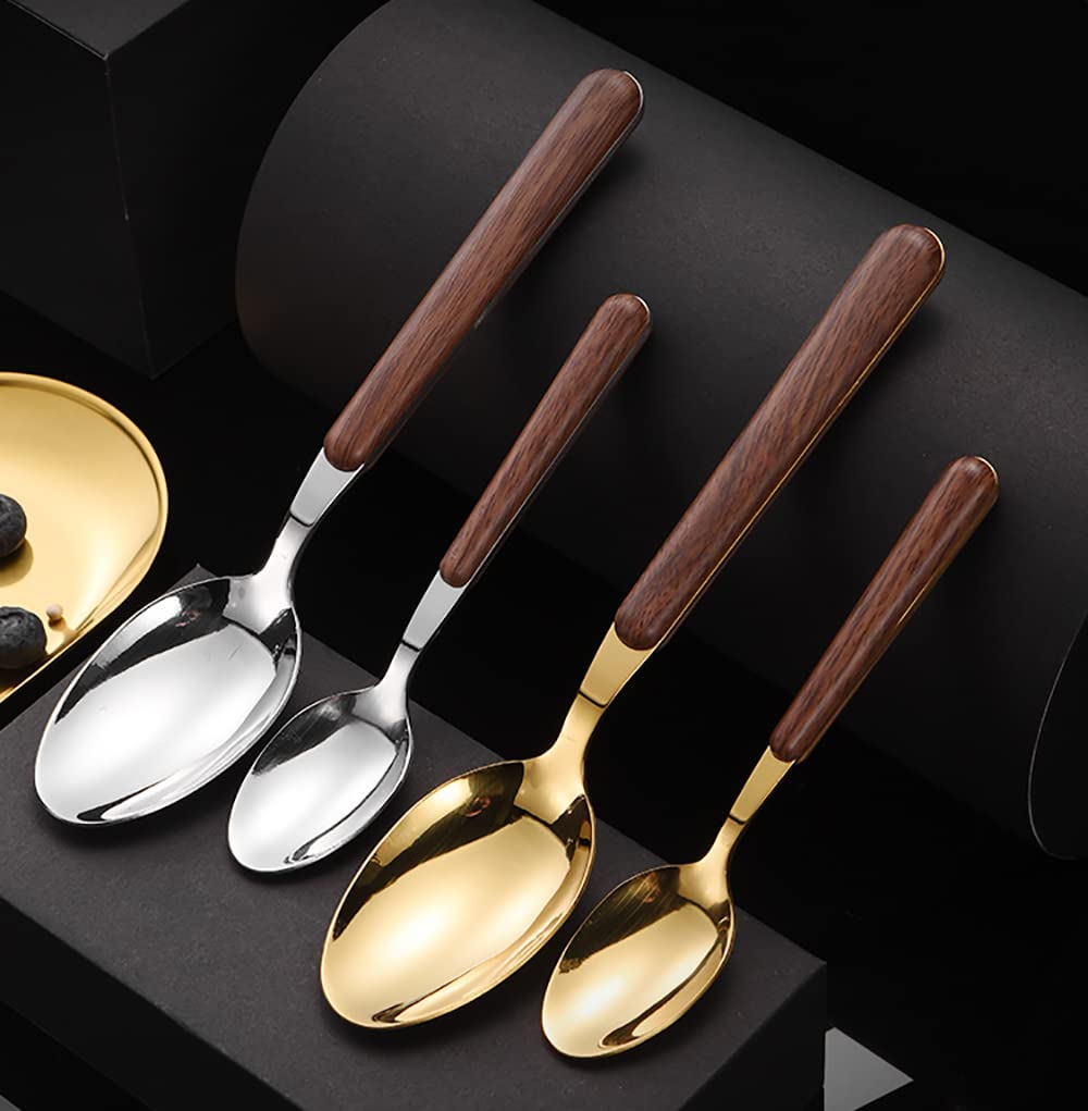24-Piece Gold Silverware Set for 6 - Stainless Steel Flatware Set with Mirror Polish (Forks, Knives, Spoons) - Elegant Dinnerware for Family Gatherings, Weddings & Daily Dining - Perfect for Holiday Meals & Formal Dinner Parties