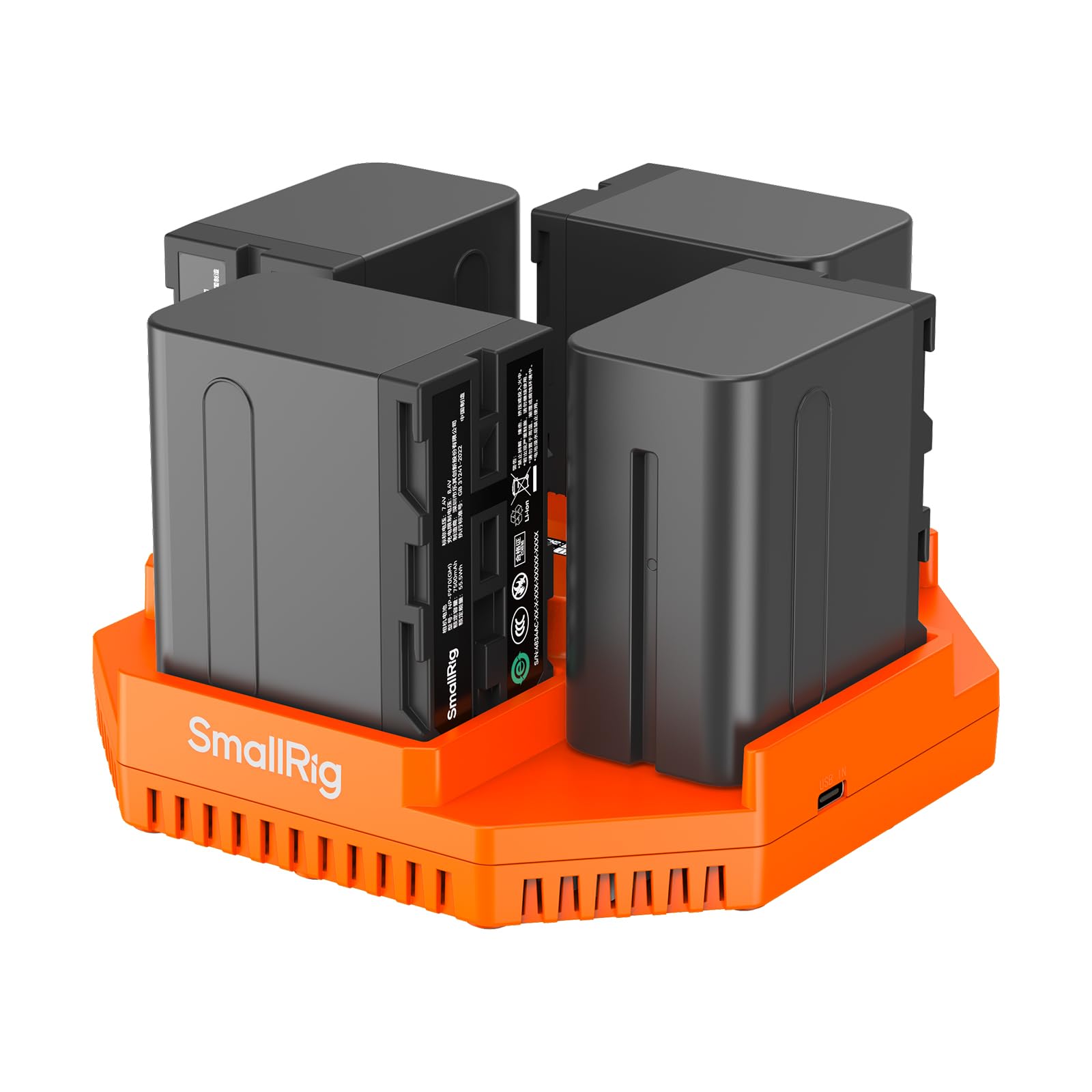 SmallRig NP-F970 Camera Battery Charger - 100W PD Fast Charging with OLED Display, 4-Channel Charger for Sony NP-F970/F550/F570/F750 Batteries - Compatible with DSLR Cameras, Camcorders, Monitors & LED Lights - Perfect for Photography, Videography & Studio Lighting