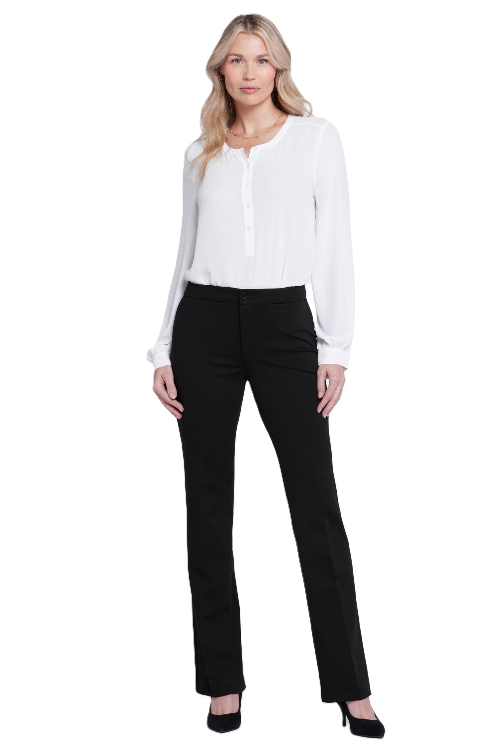 NYDJ Women's Slim Ponte Knit Pants - Professional Office Work Trousers for Business Casual & Formal Wear | Comfortable Stretch Pants for Work, Meetings & Everyday Office Outfits