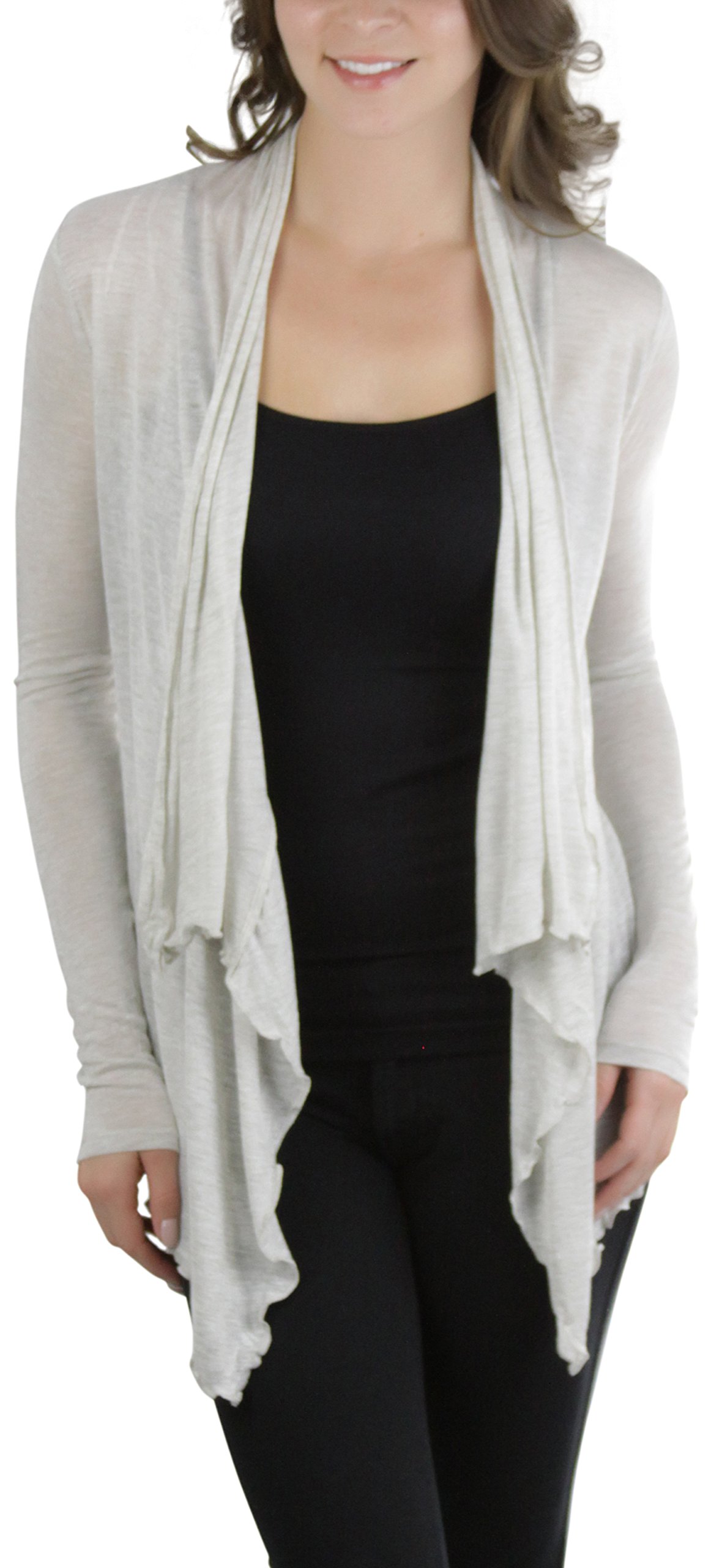Stylish Women's Long Sleeve Shawl Cardigan Sweater - Soft Knit Open Front Wrap - Perfect for Office, Date Night & Fall Layering