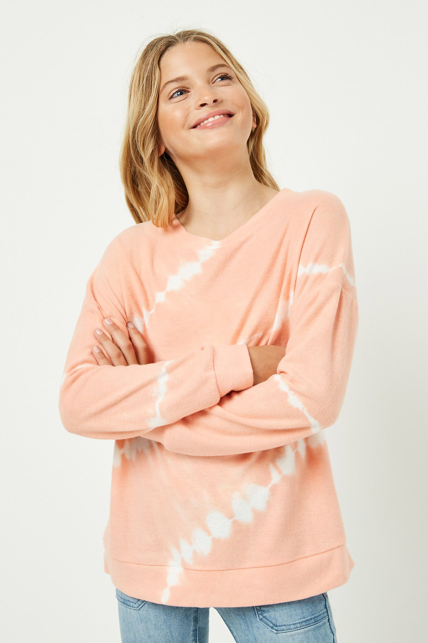 Soft Brushed Tie Dye Sweatshirt for Women - Trendy Oversized Pullover for Casual Wear, Street Style & Loungewear