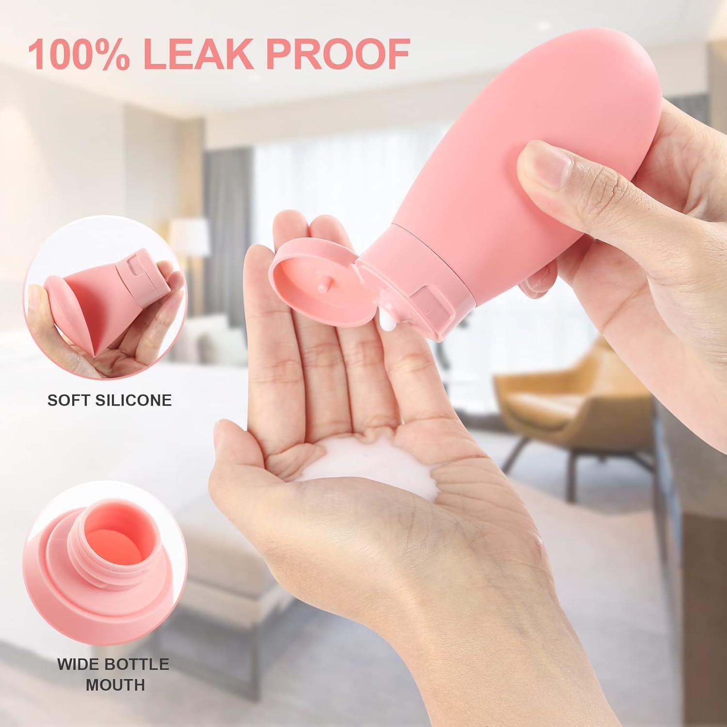 12Pcs Travel Bottle Set for Toiletries - Leak-Proof 60ml Squeezable Containers with Bag for Lotion, Shampoo & Skincare | Perfect for Air Travel, Gym, Camping & Vacation Essentials