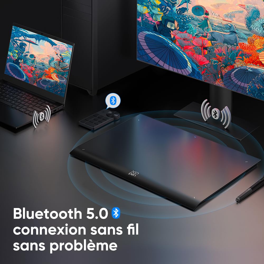 XP-PEN Deco Pro MW (Gen 2) Wireless Drawing Tablet with Bluetooth 5.0, 16K Pressure Sensitivity Stylus - Compatible with Windows, MacOS 10.10+, Chrome OS, Android 10.0+, Linux - Perfect for Digital Art, Graphic Design, Online Teaching & Remote Work