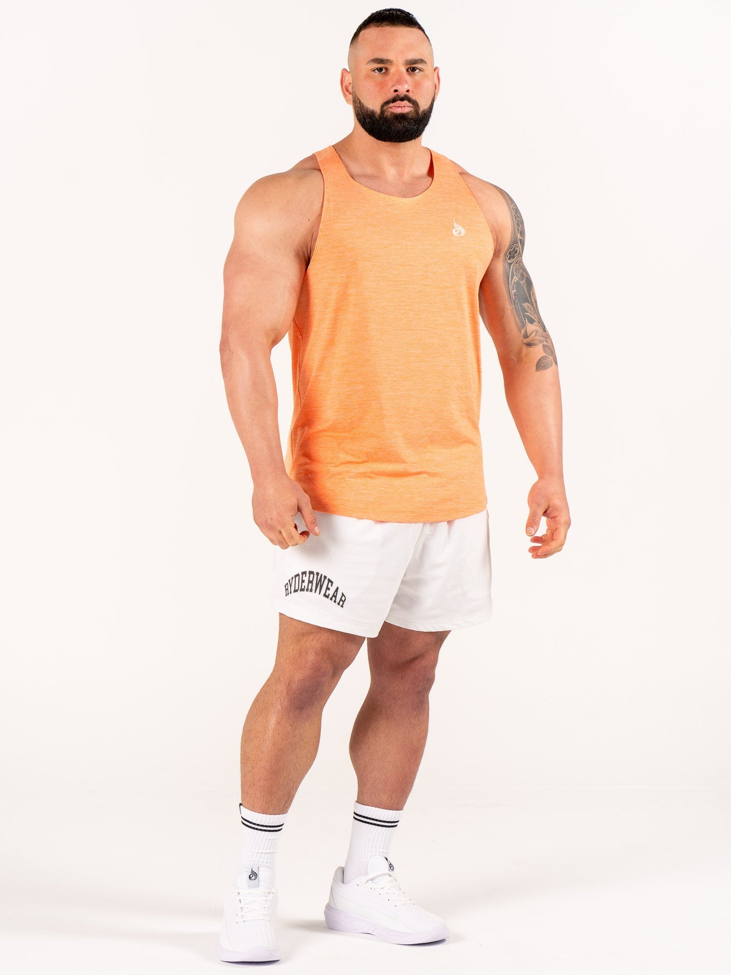Flex Active Tank for Women - Breathable Workout Top, Orange Marl - Perfect for Yoga, Running & Gym Training