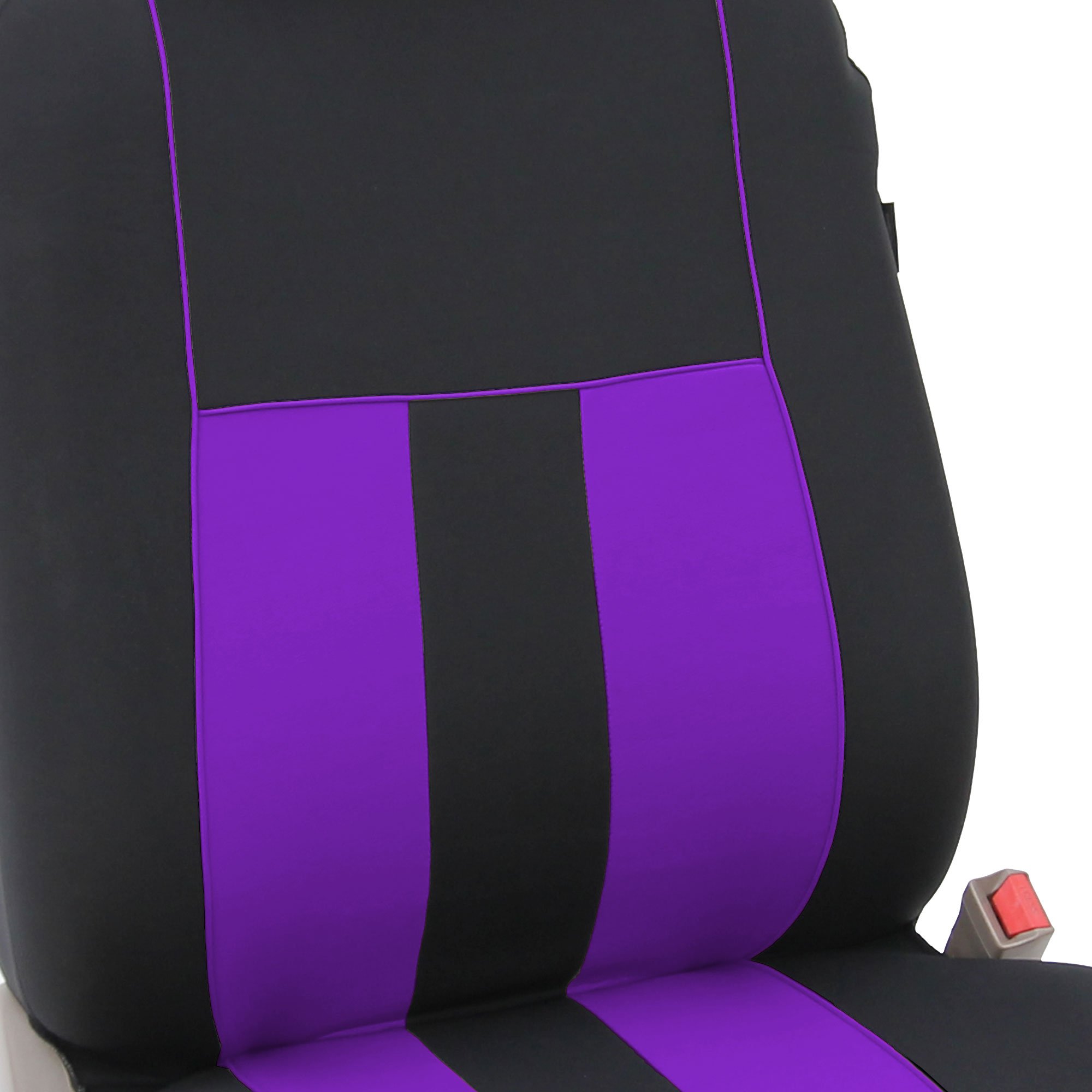 Premium FH Group Purple Striped Car Seat Covers Full Set - Universal Fit for Cars, Trucks & SUVs | Airbag Compatible Split Rear Design | Durable Automotive Interior Accessories for Daily Commute & Road Trips