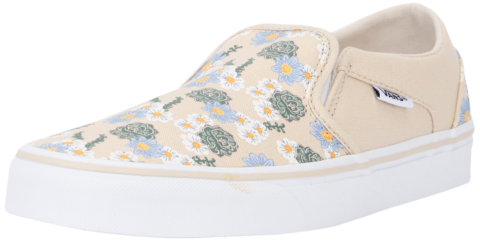 Vans Women's WM Asher Sneaker - Classic Canvas Slip-On Shoes for Women | Comfortable Casual Walking & Skateboarding Shoes | Perfect for Streetwear, College Campus & Everyday Wear