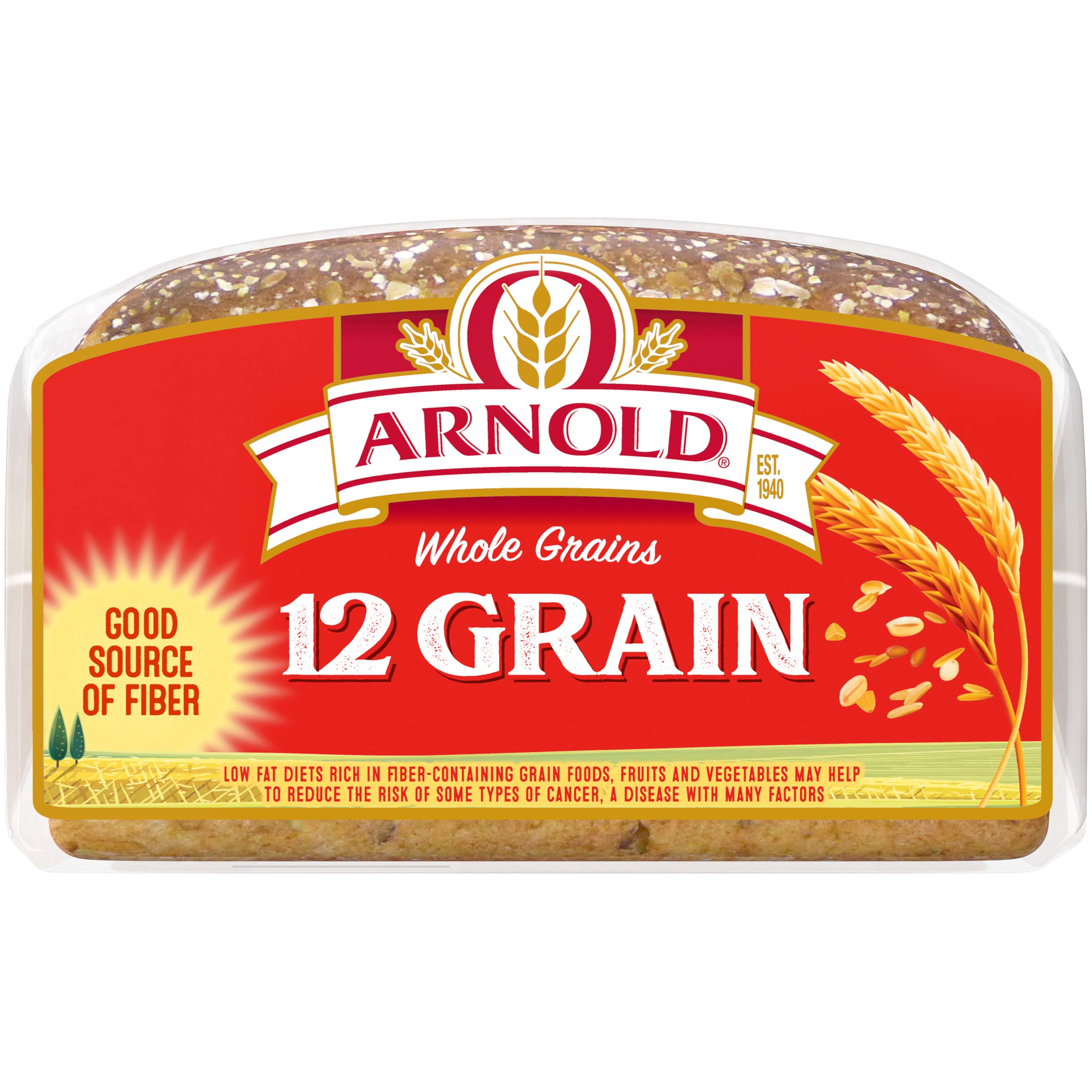 Arnold 12 Grains and Seeds Whole Grain Multigrain Bread - 24 oz Bag | Healthy High Fiber Sandwich Bread for Breakfast, Lunch & Snacks