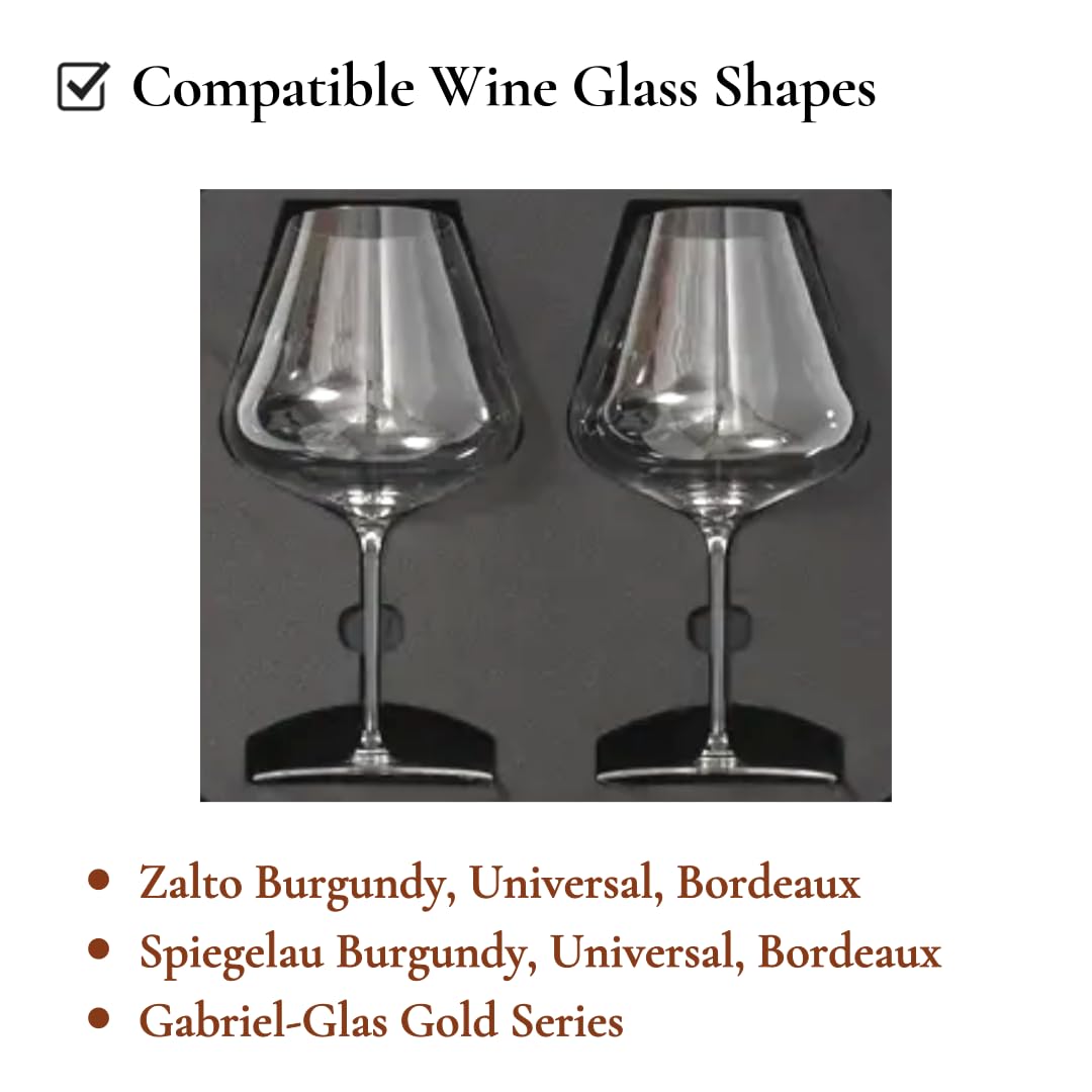 Premium Aluminum Hard Shell Travel Case for Wine Glasses – Durable Dark Gray Protective Holder with EVA Foam Inserts, Fits Zalto/Spiegelau/Gabriel Gold/Josephine Series – Perfect for Wine Tasting, Gifts & Travel Protection (Glasses Not Included)